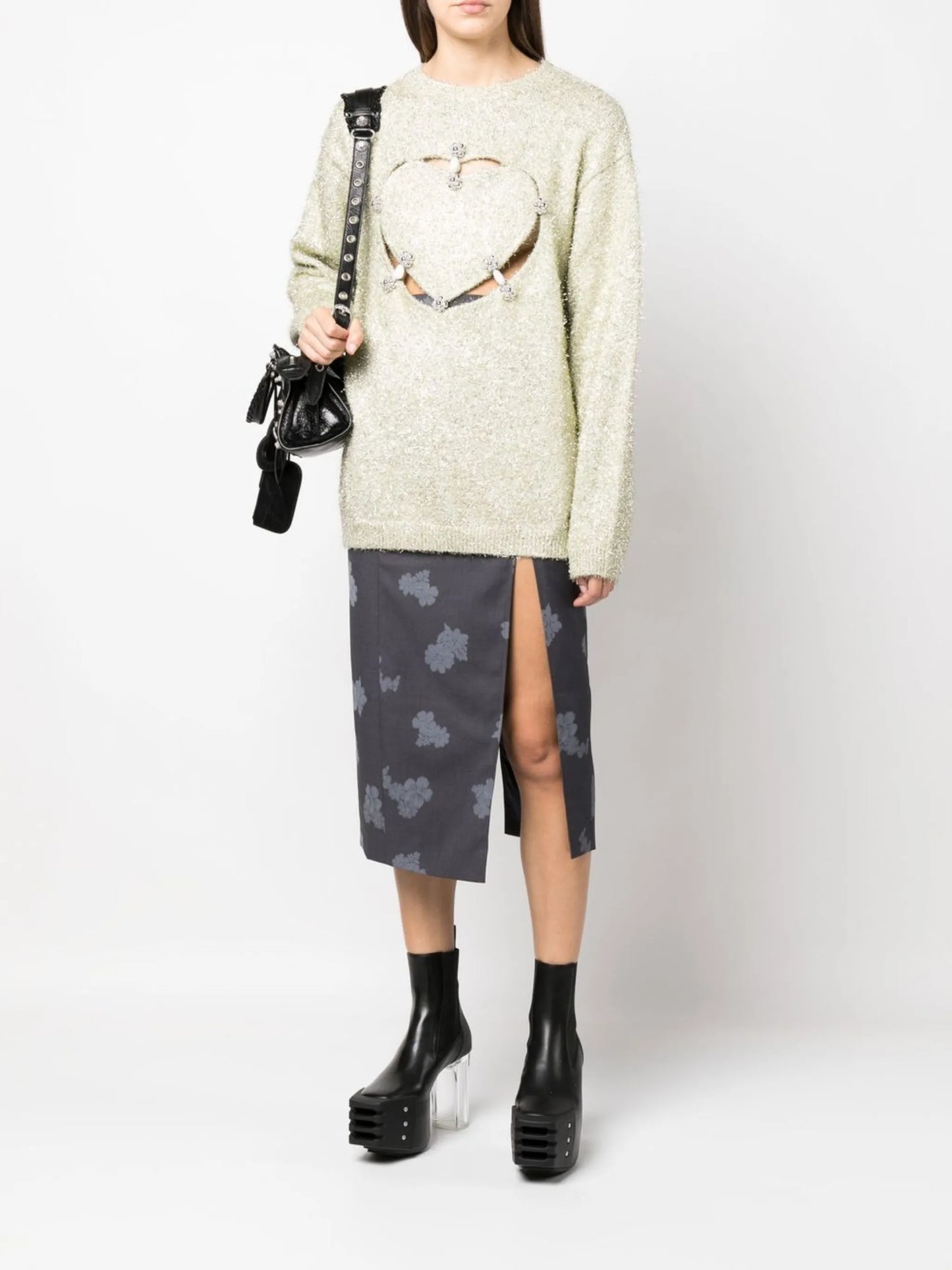 heart-motif knitted jumper