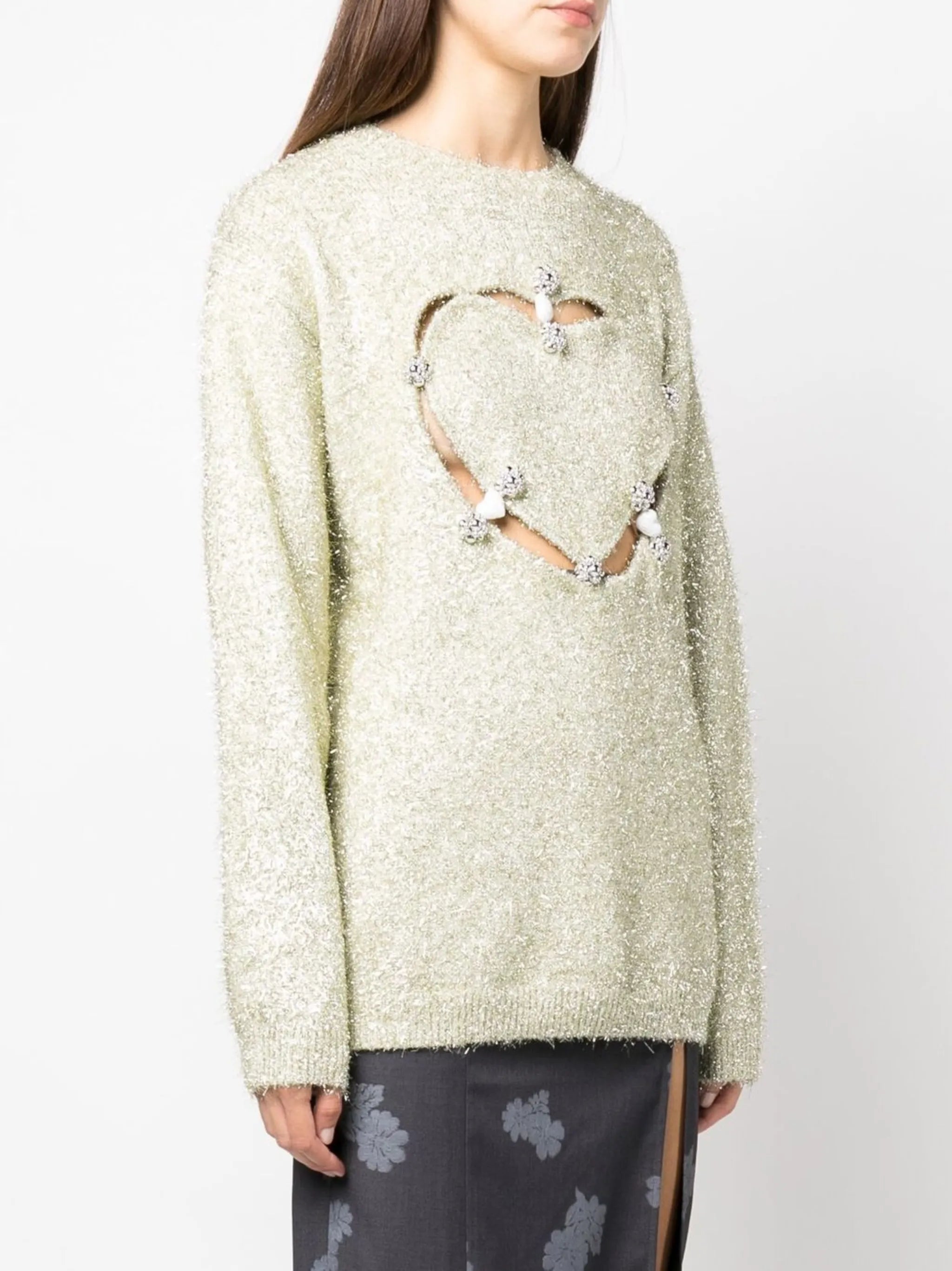 heart-motif knitted jumper