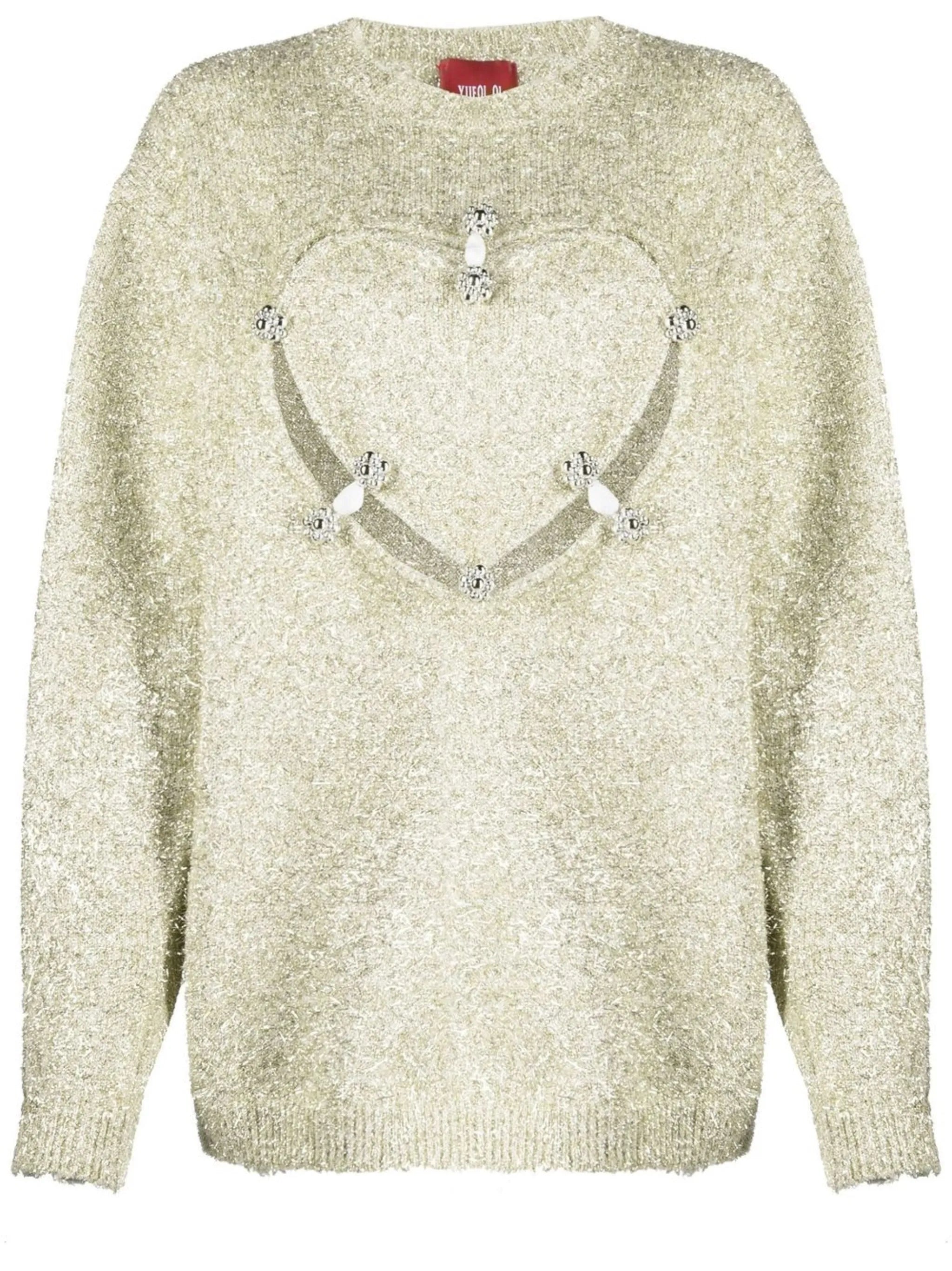 heart-motif knitted jumper
