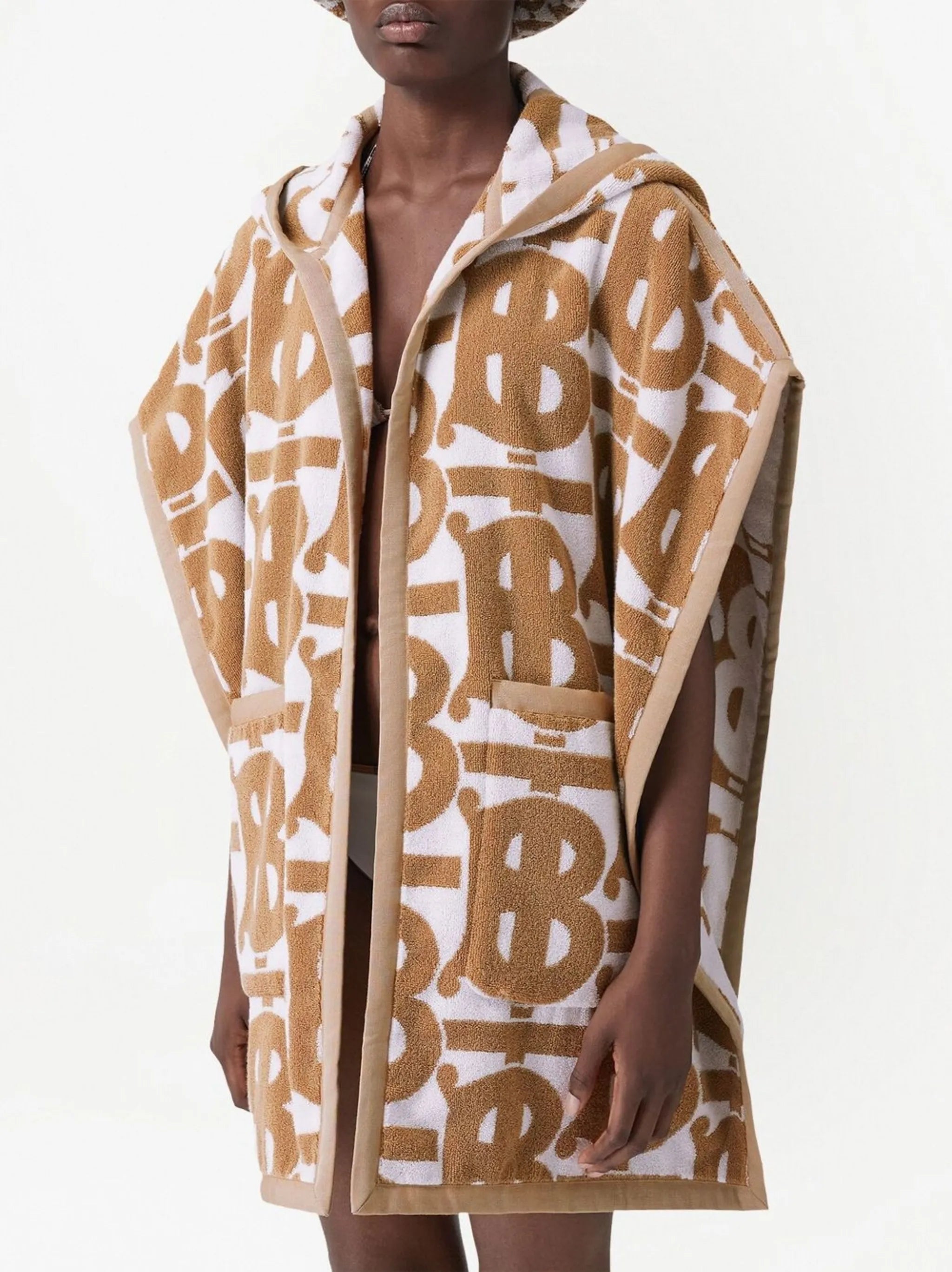 TB monogram cotton cape