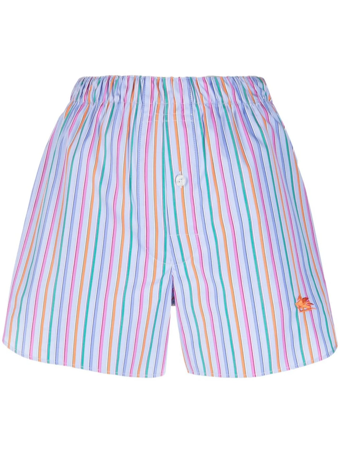 Pegaso-embroidered striped shorts