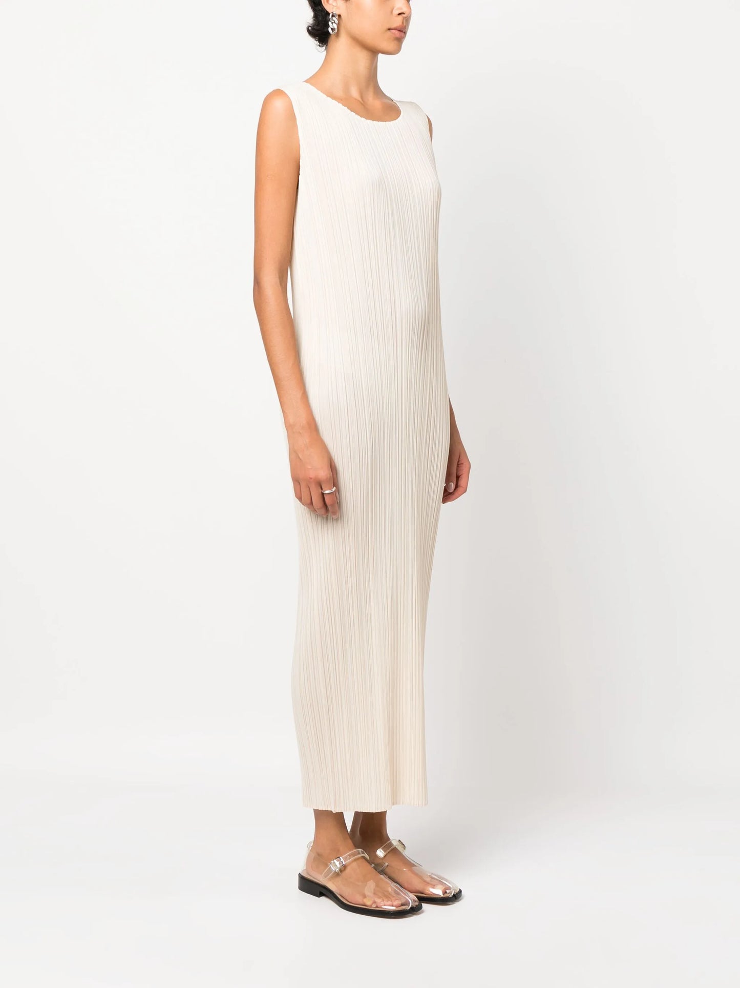 plissé midi dress
