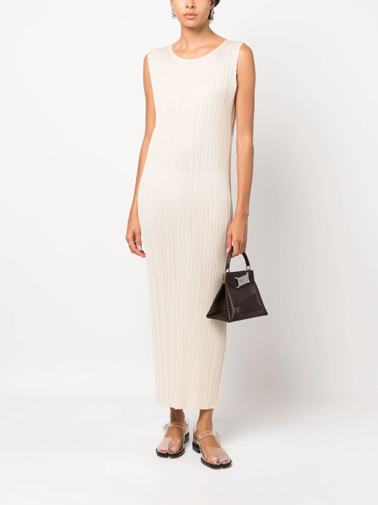 plissé midi dress