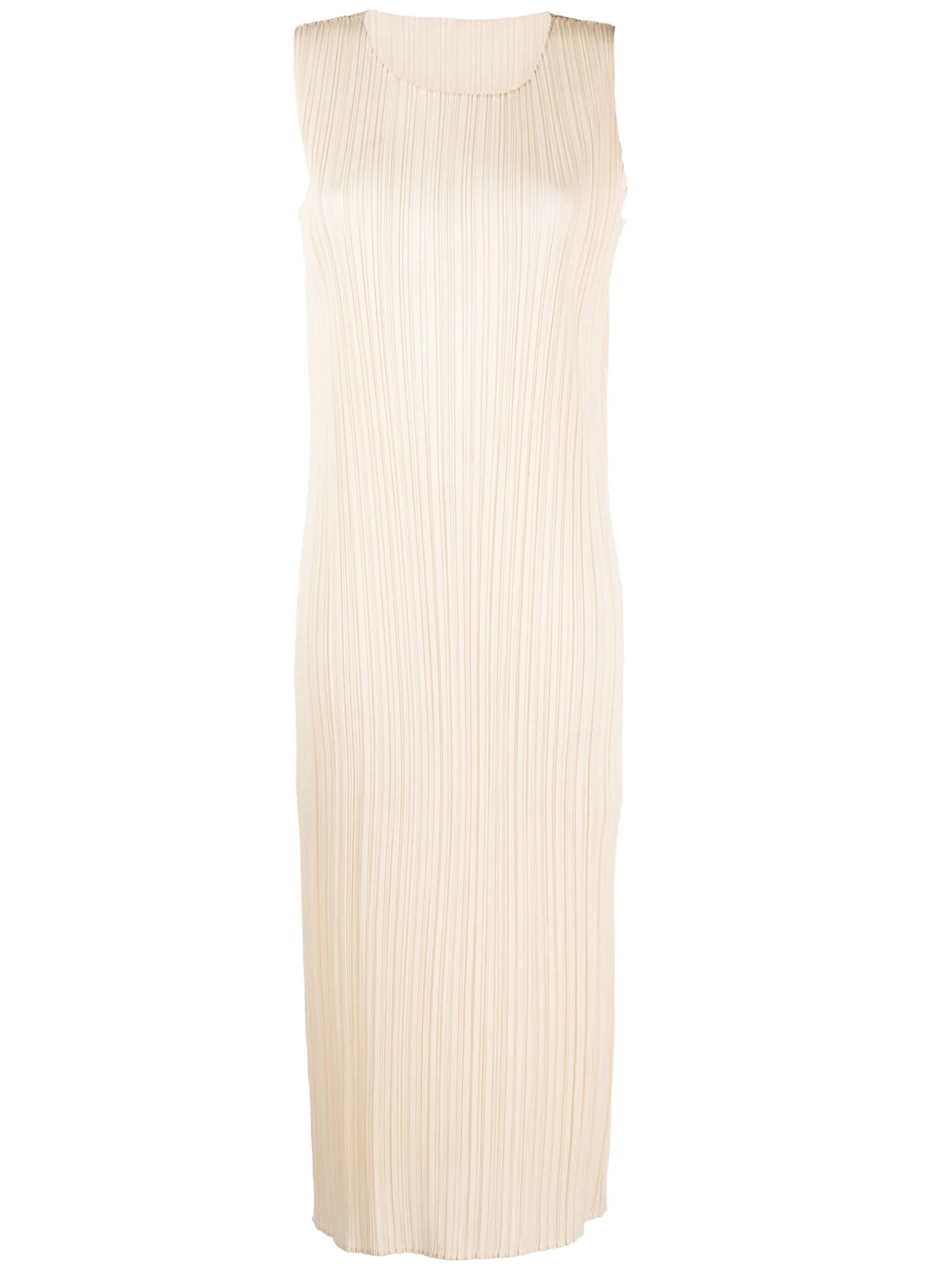 plissé midi dress