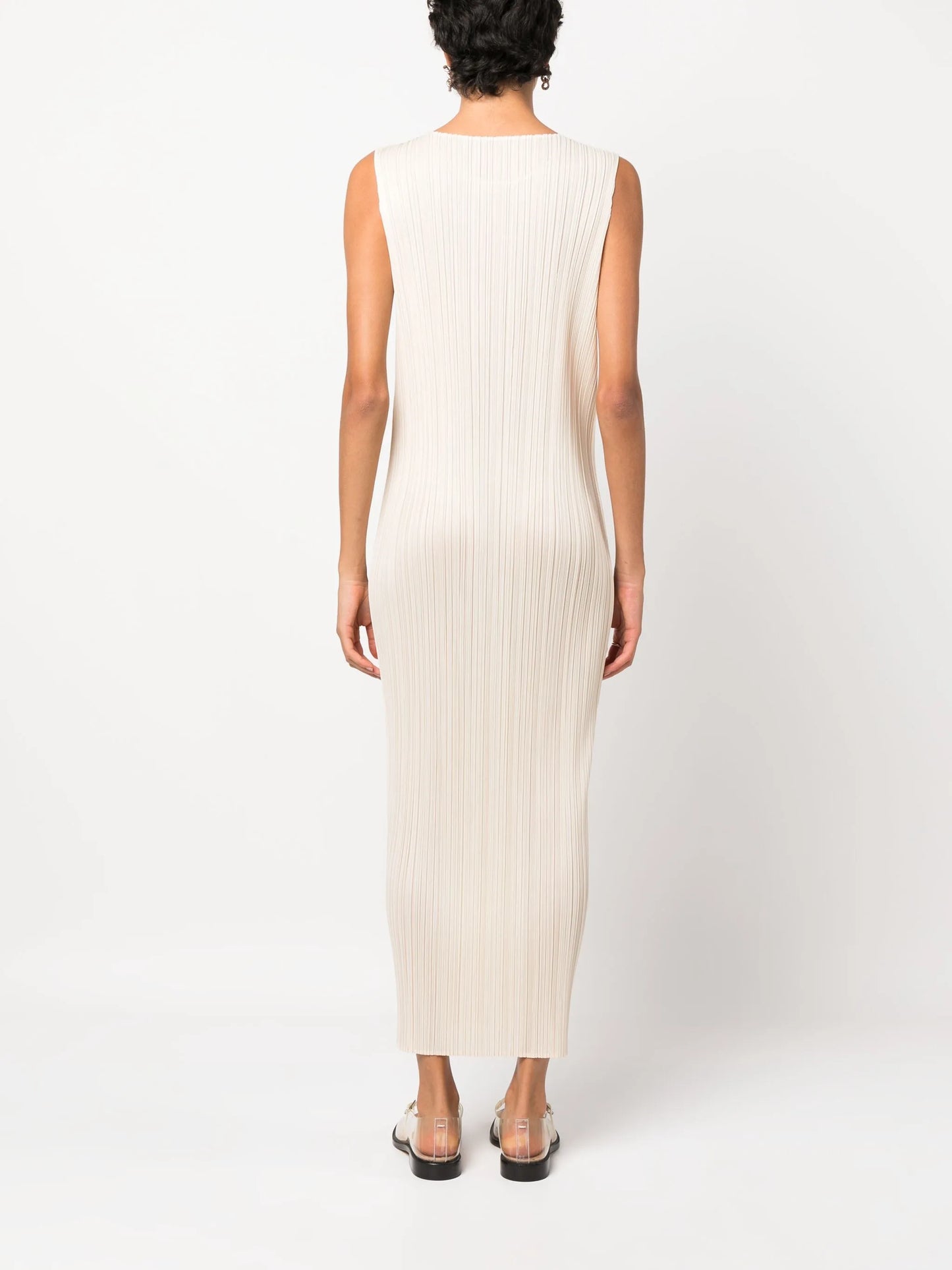 plissé midi dress