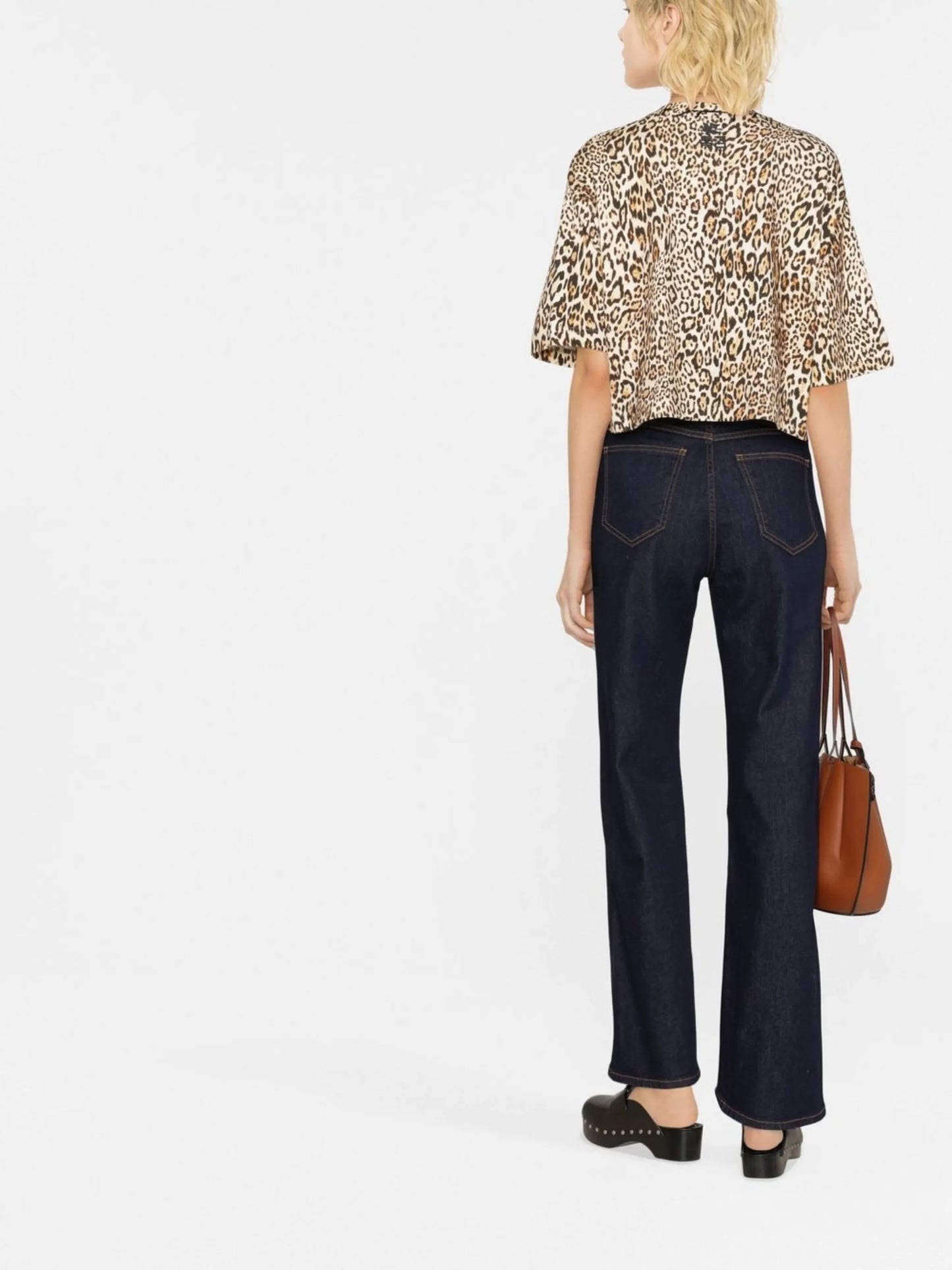 Pegaso-patch leopard-print T-shirt