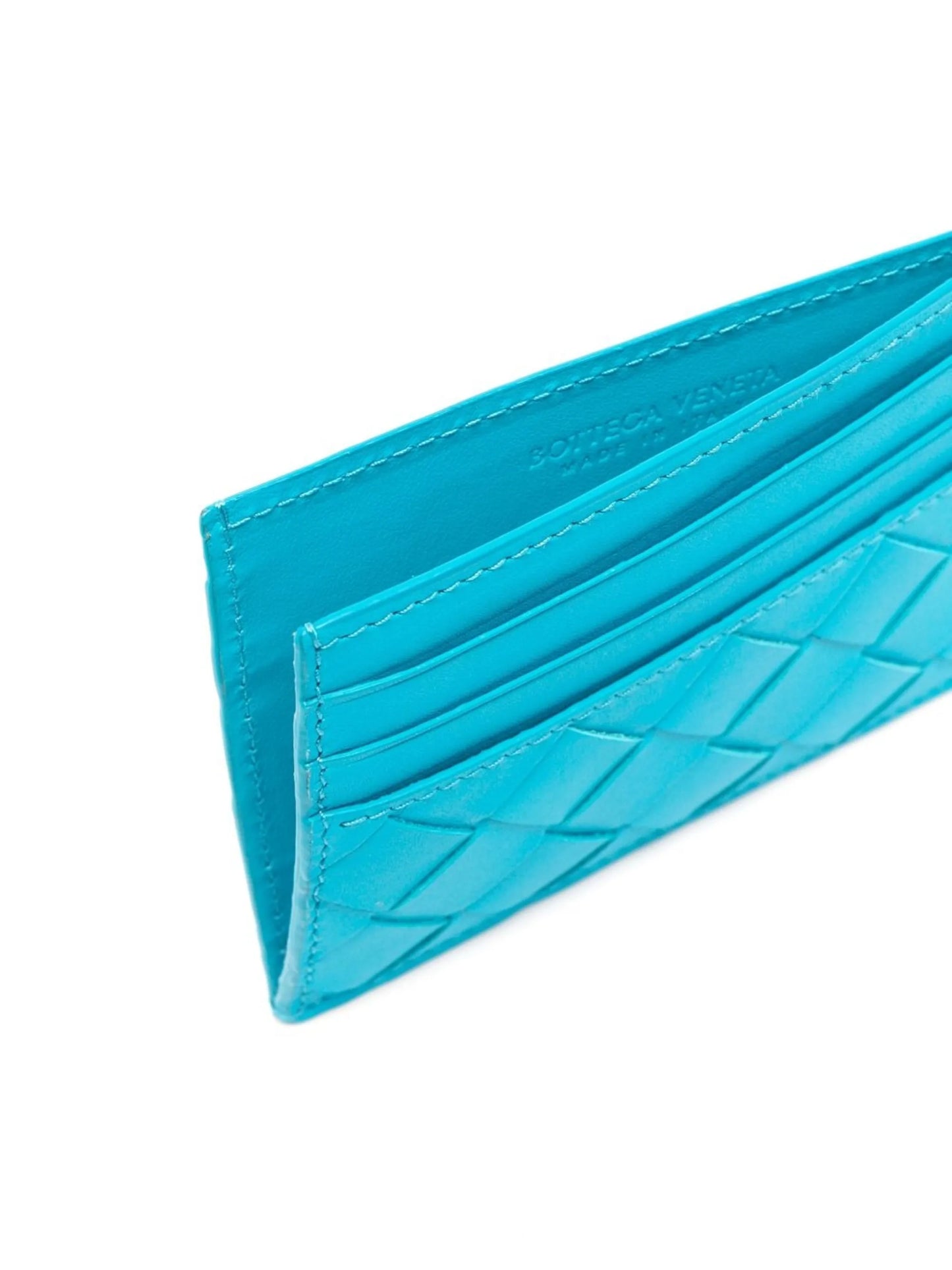 Intrecciato leather cardholder