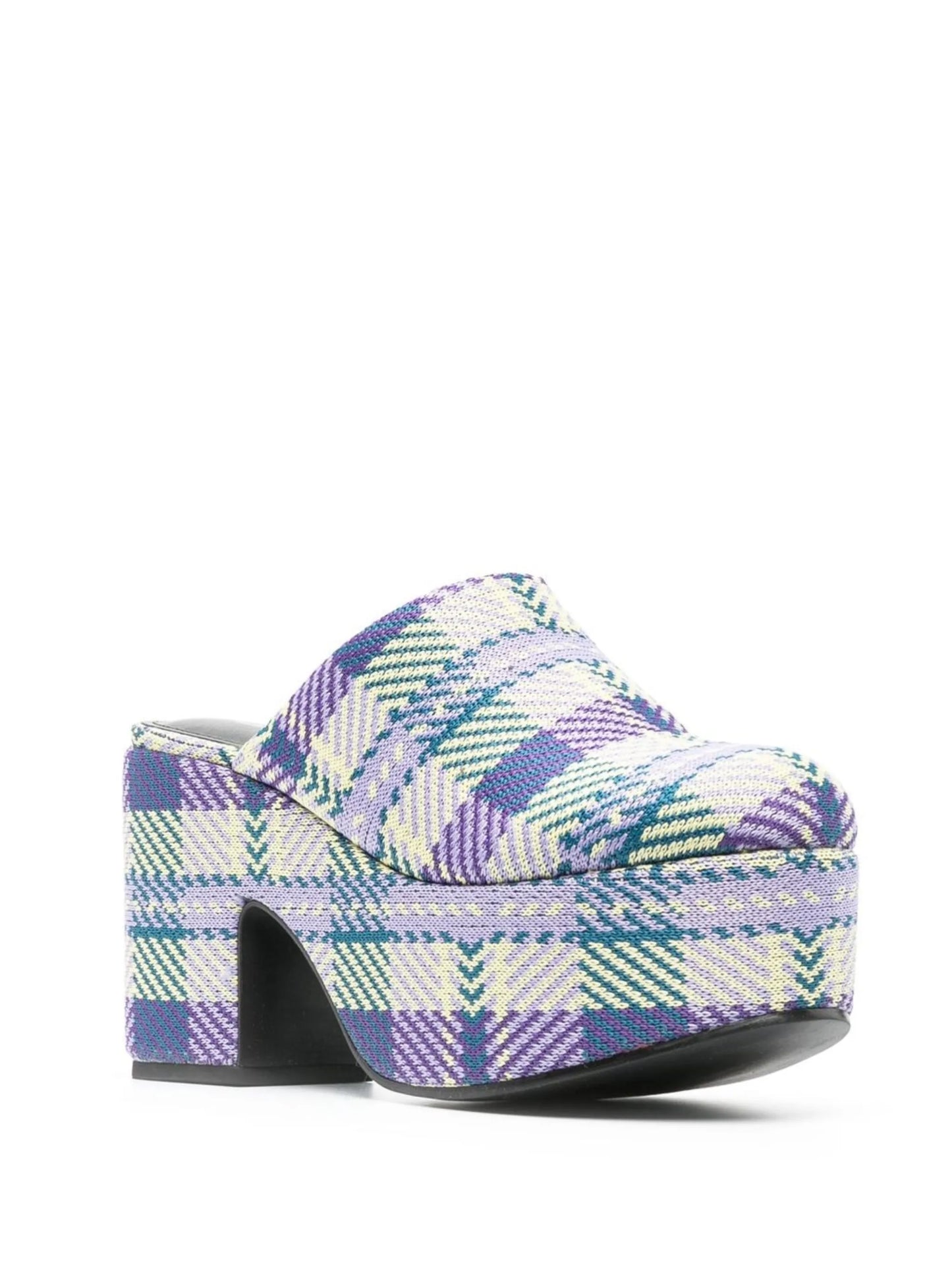 Miso tartan-print platform clogs