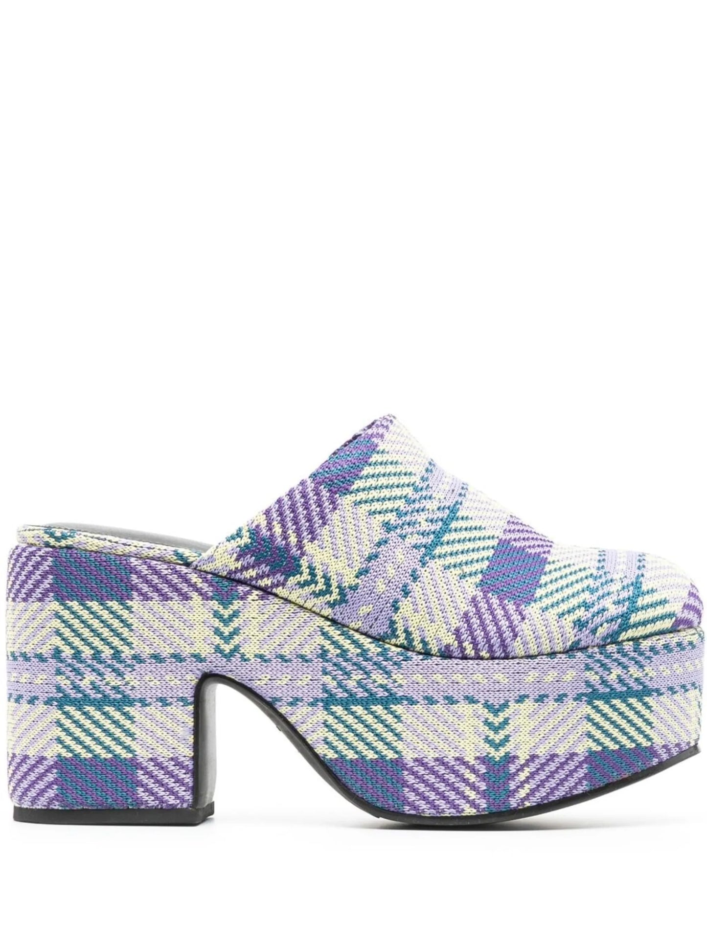 Miso tartan-print platform clogs
