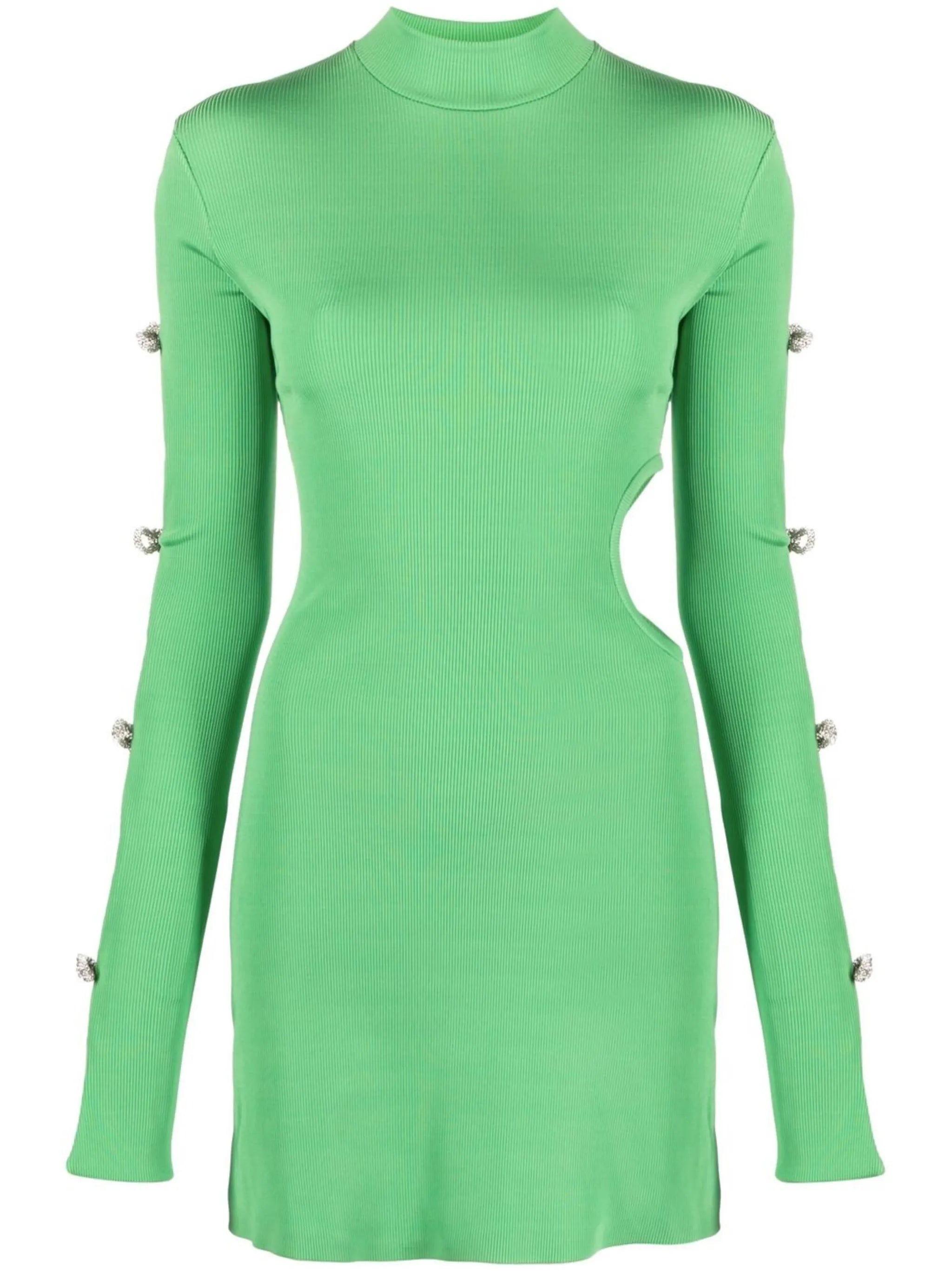crystal bow-embellished mini dress