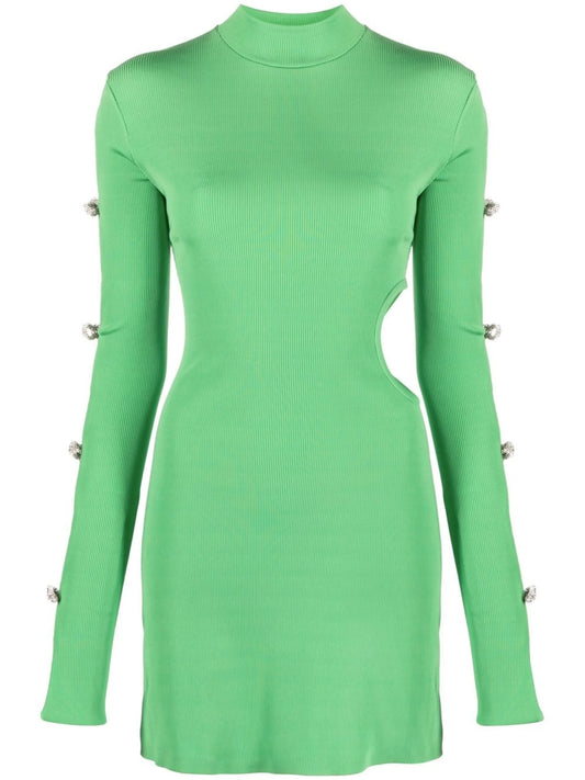 crystal bow-embellished mini dress
