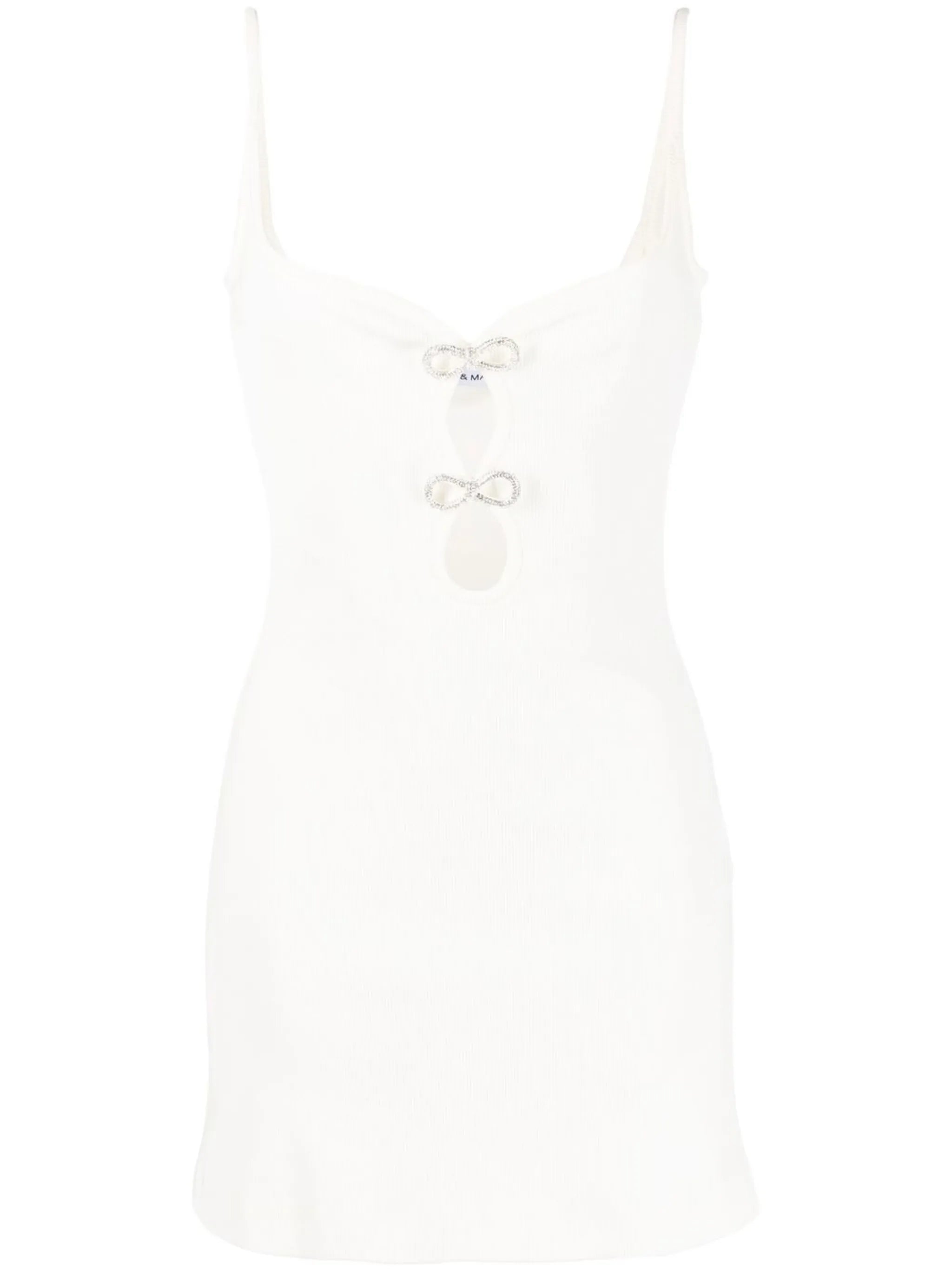 crystal-bow cut-out minidress
