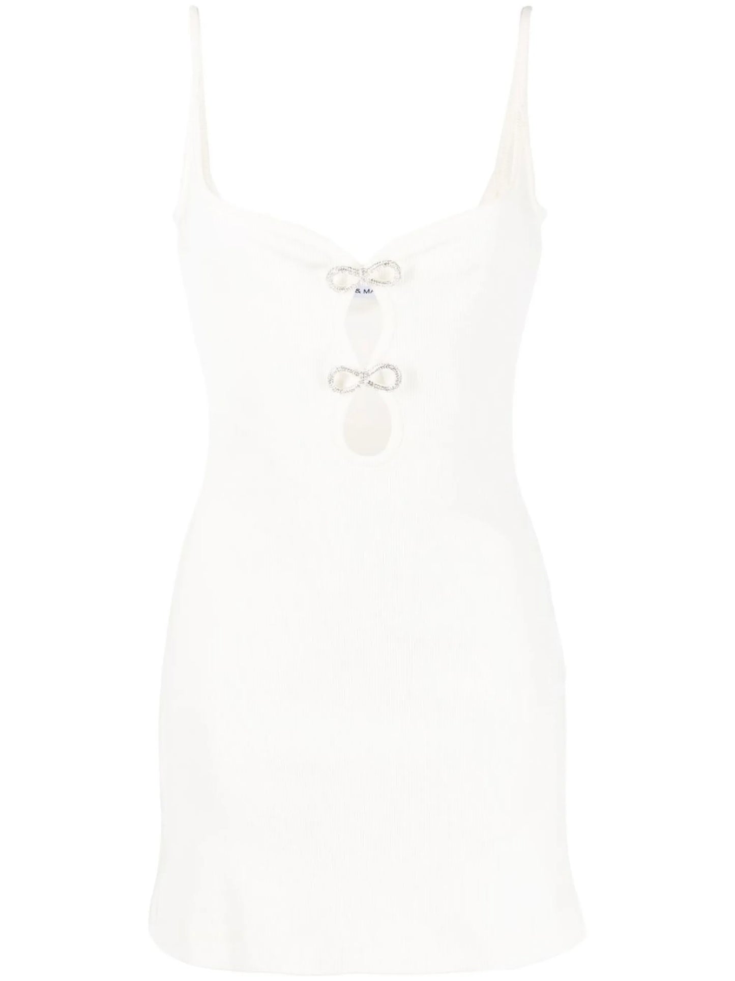 crystal-bow cut-out minidress
