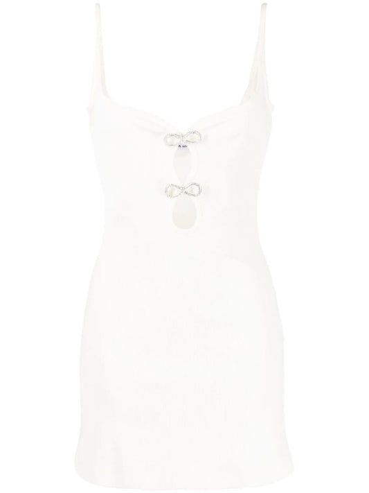 crystal-bow cut-out minidress