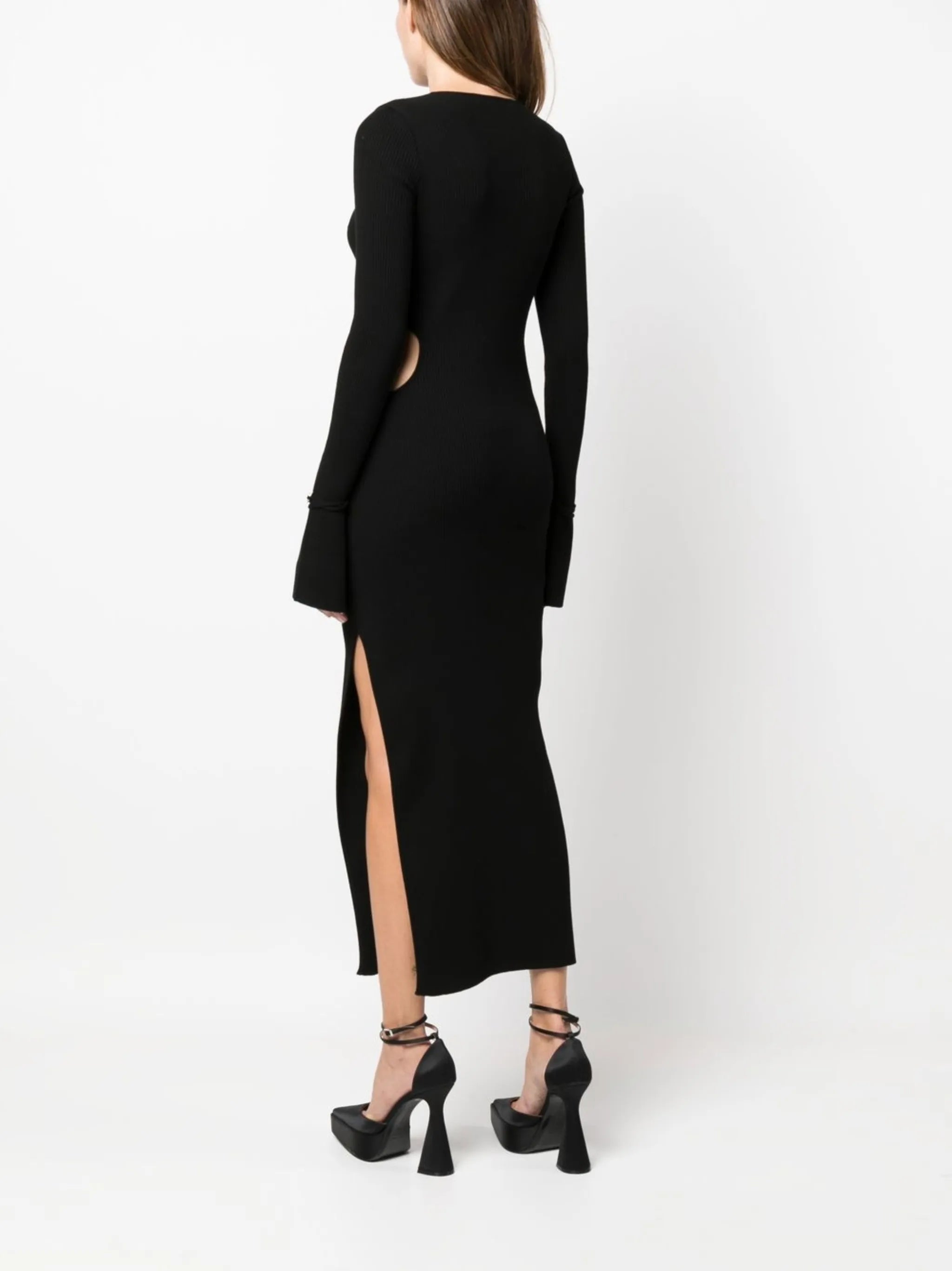 bow-embllished cut-out maxi dress