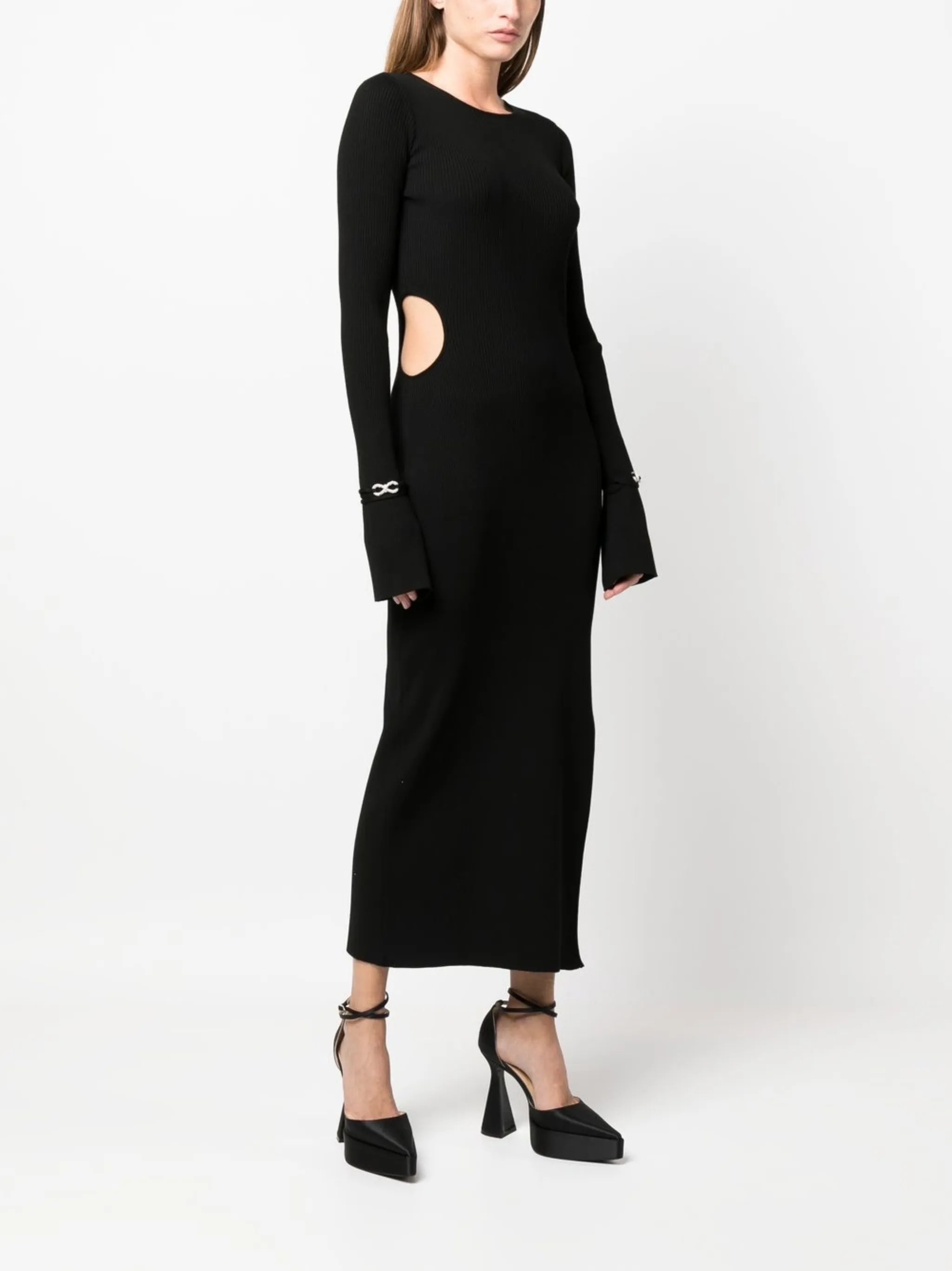 bow-embllished cut-out maxi dress