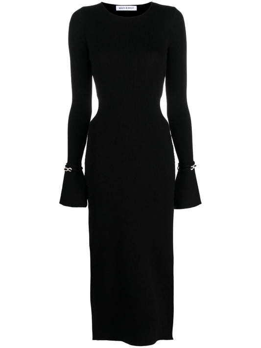 bow-embllished cut-out maxi dress