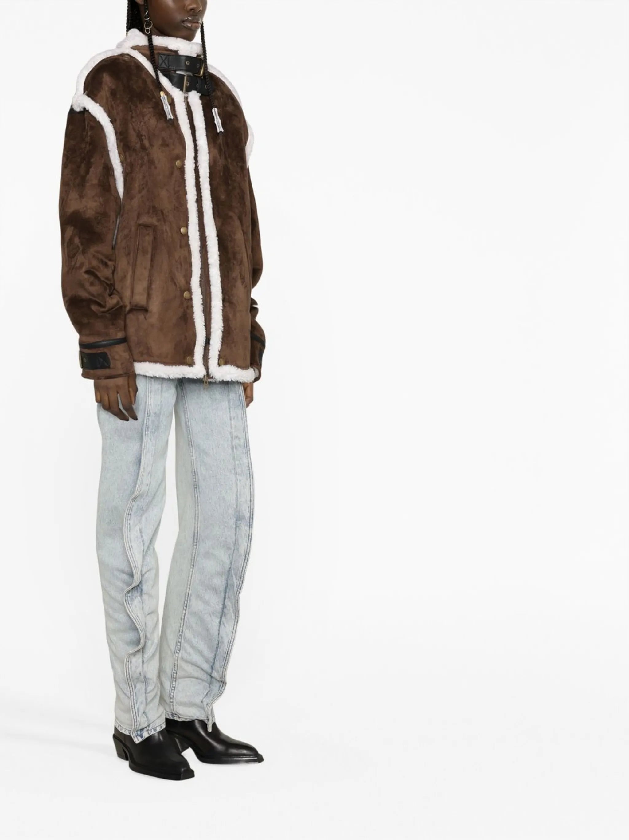 faux-shearling bomber jacket