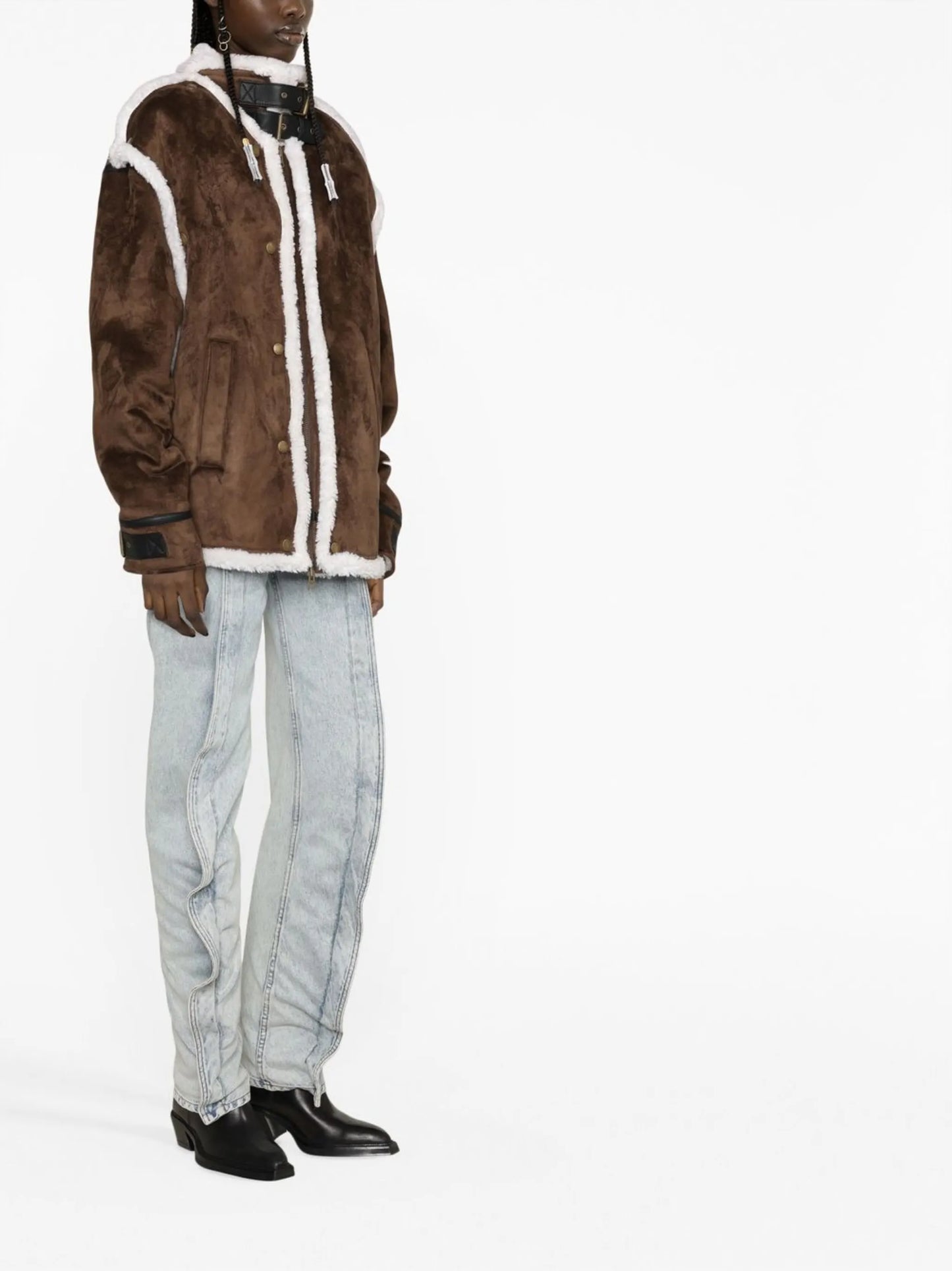 faux-shearling bomber jacket