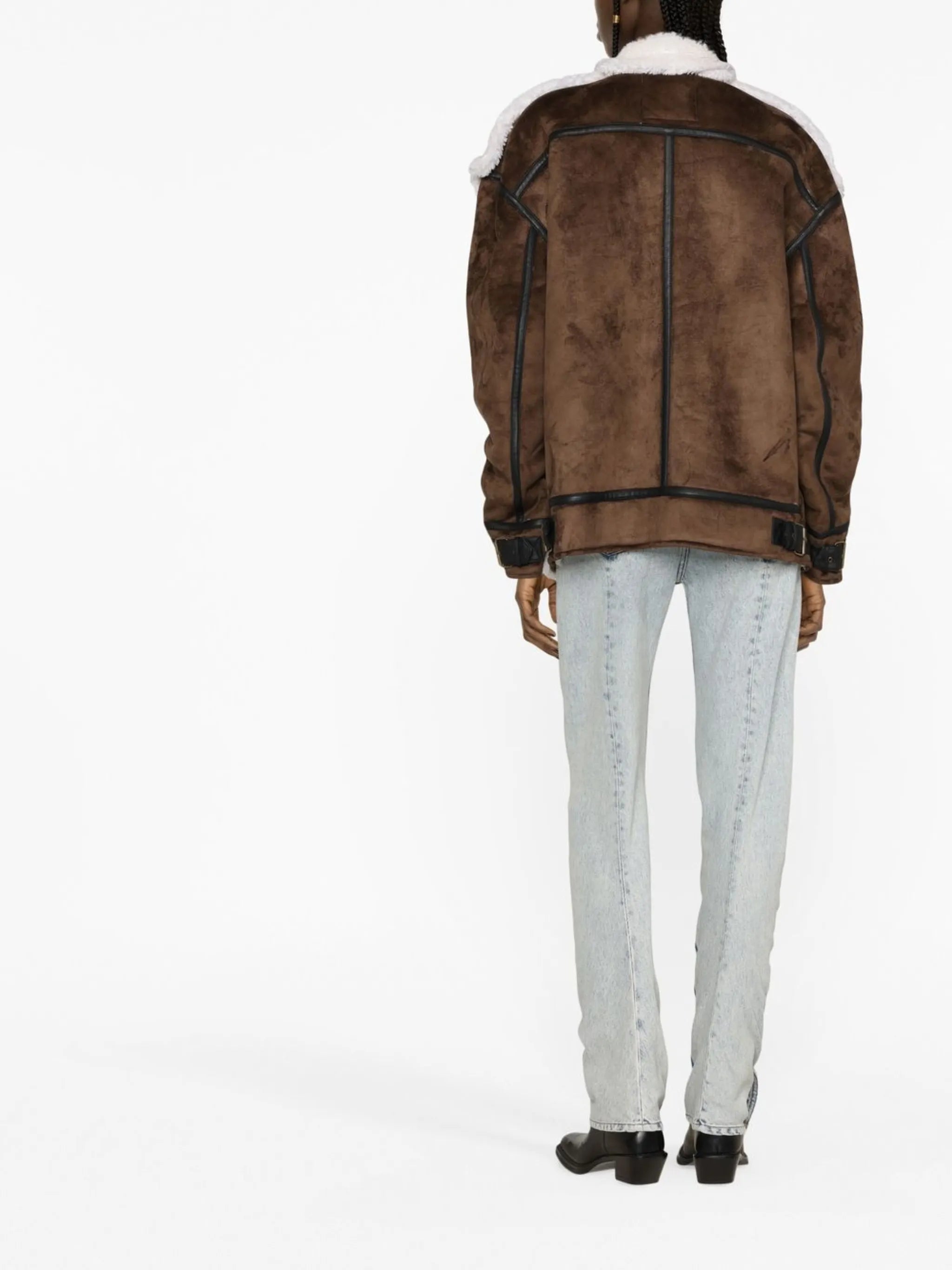 faux-shearling bomber jacket
