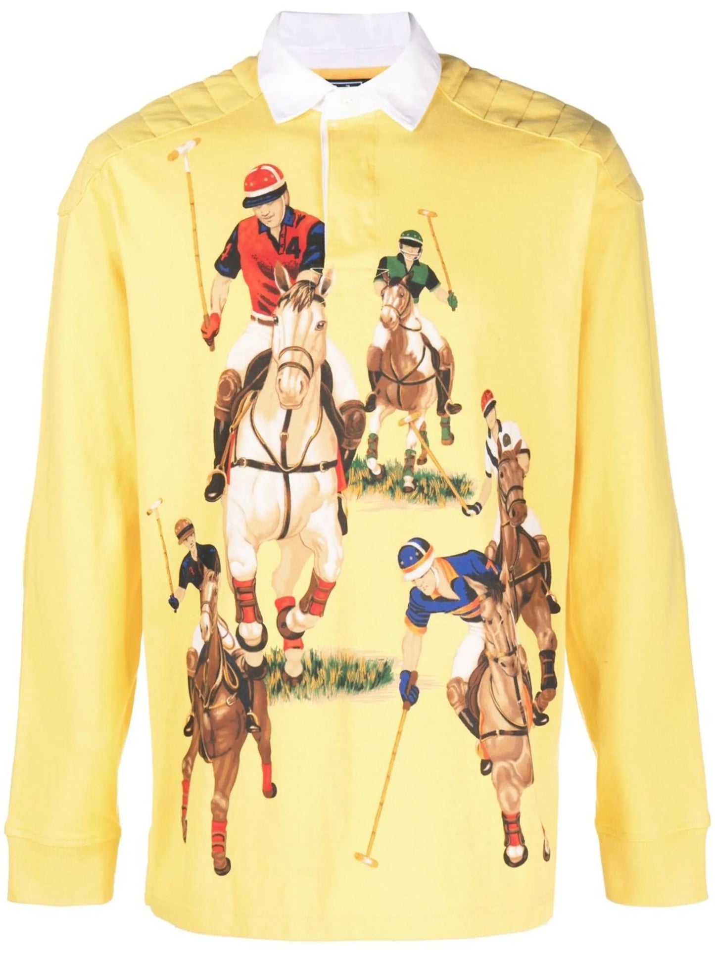 graphic-print rugby shirt