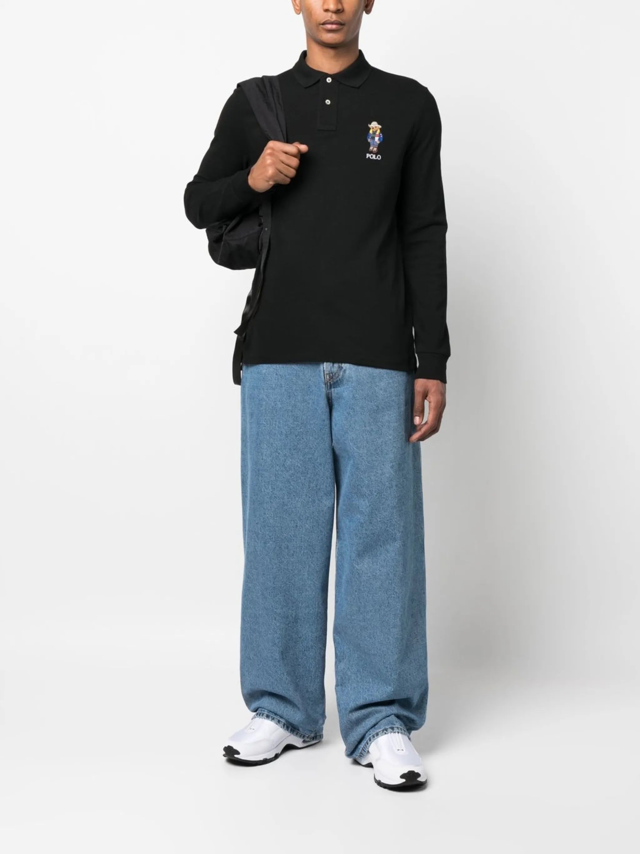 Polo Bear-embroidered polo top