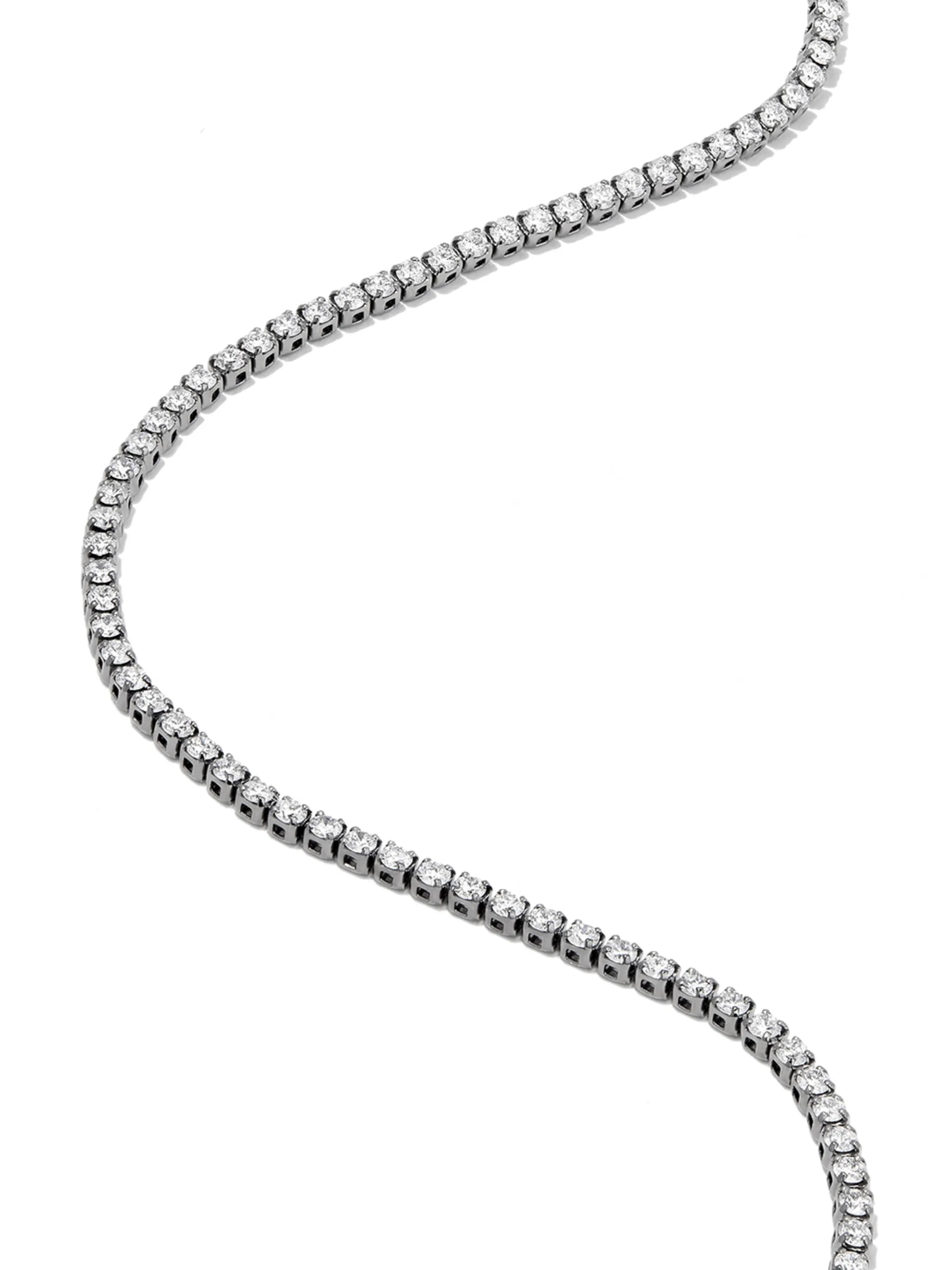 18K black gold diamond tennis bracelet