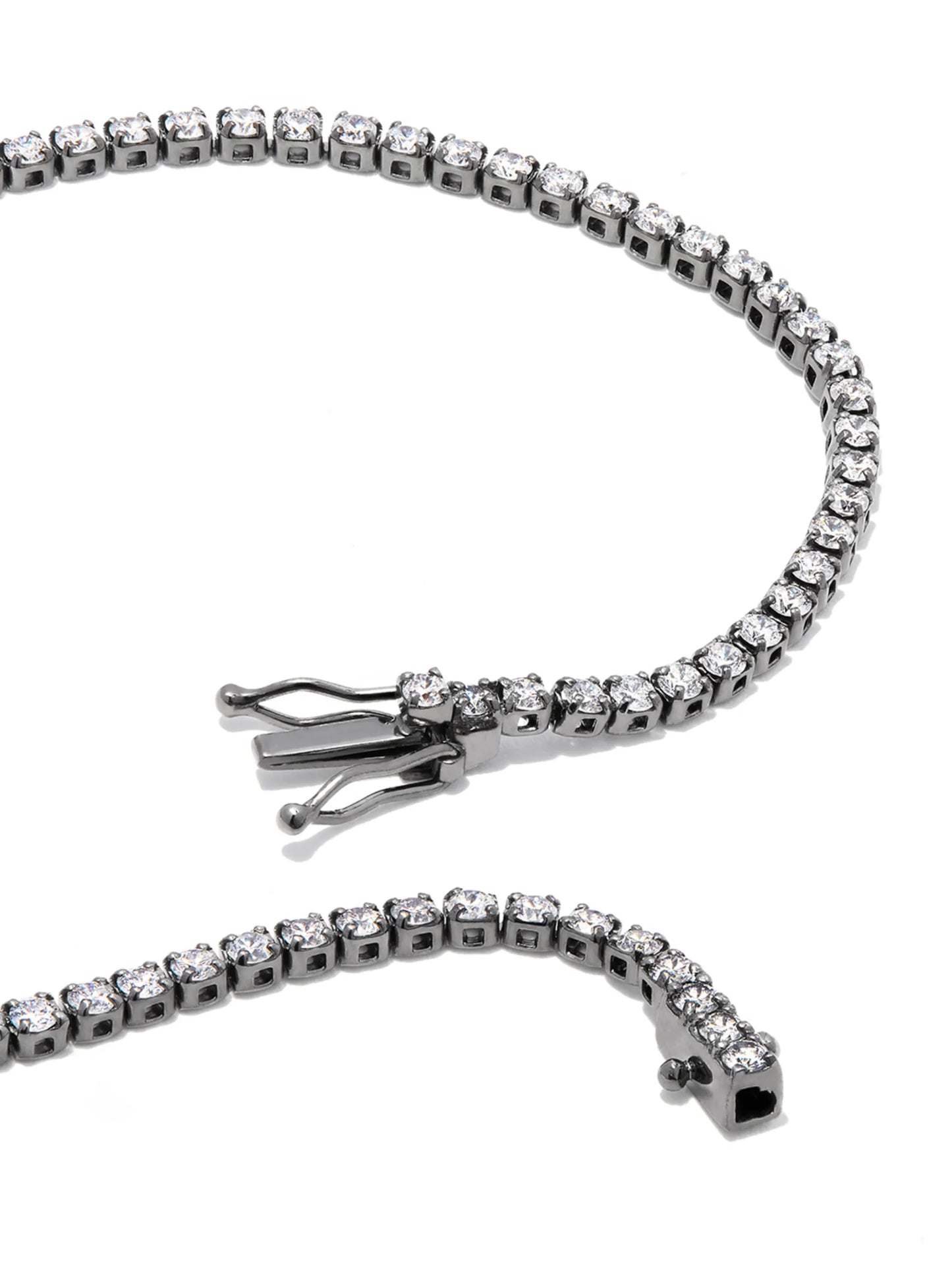 18K black gold diamond tennis bracelet