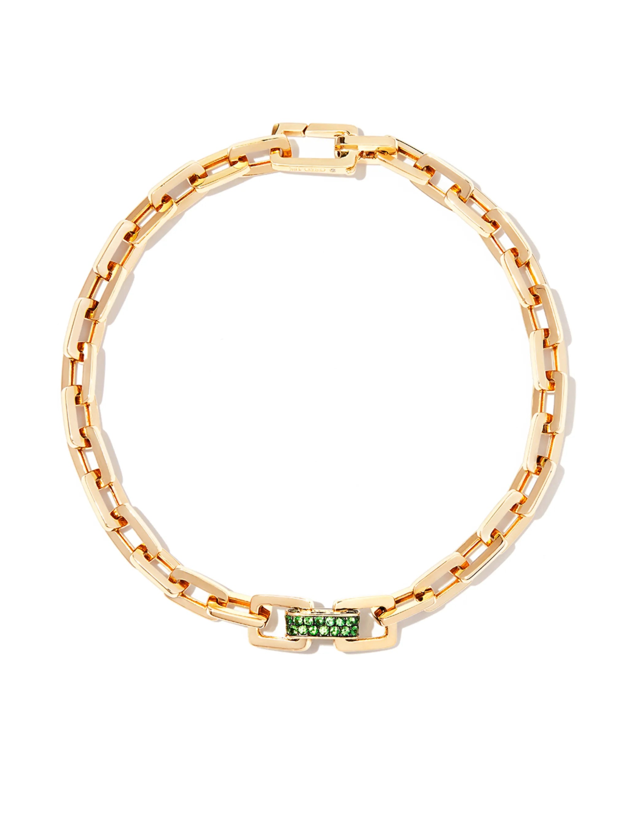 18kt yellow gold Mini Deco emerald bracelet