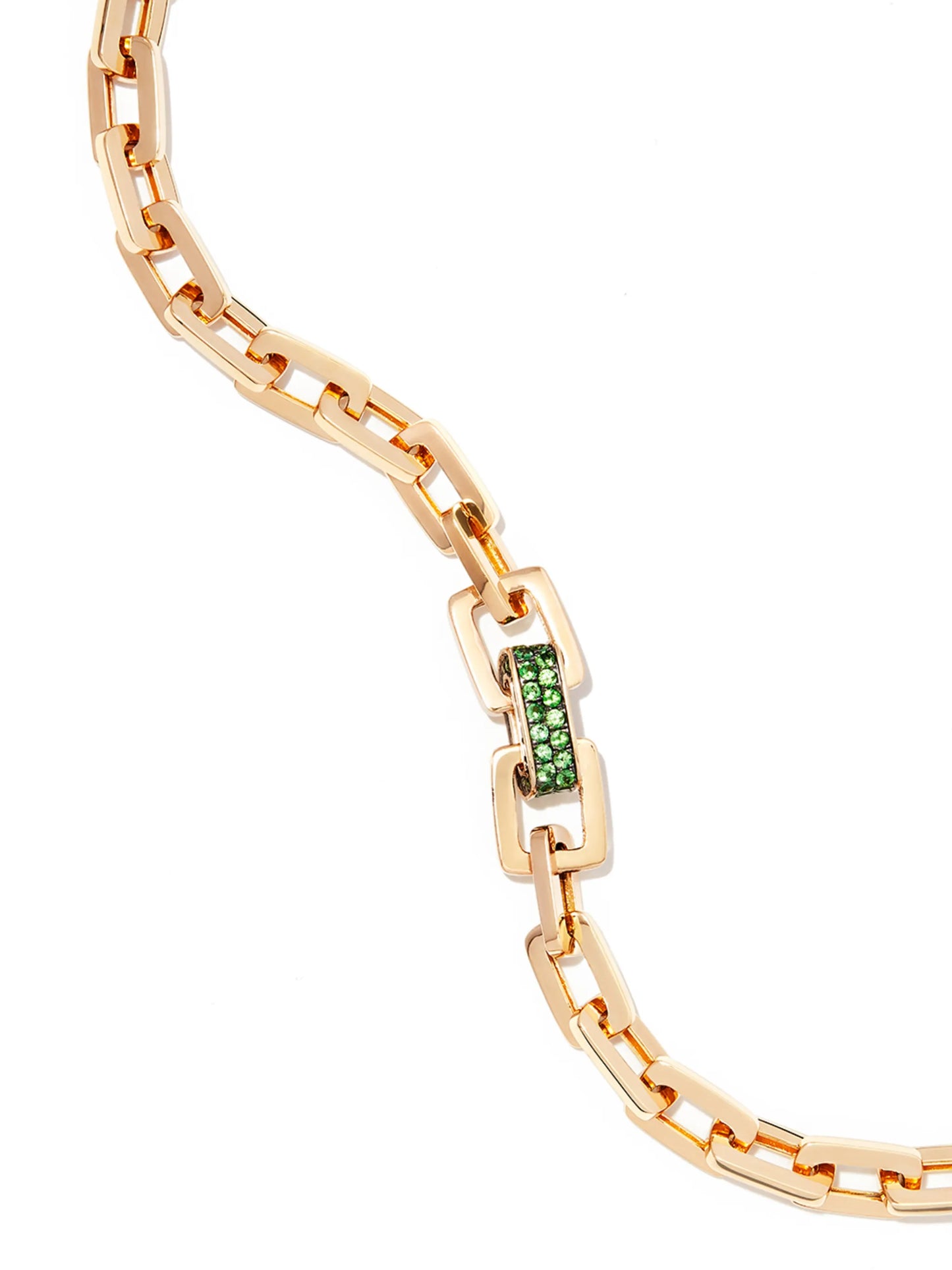 18kt yellow gold Mini Deco emerald bracelet