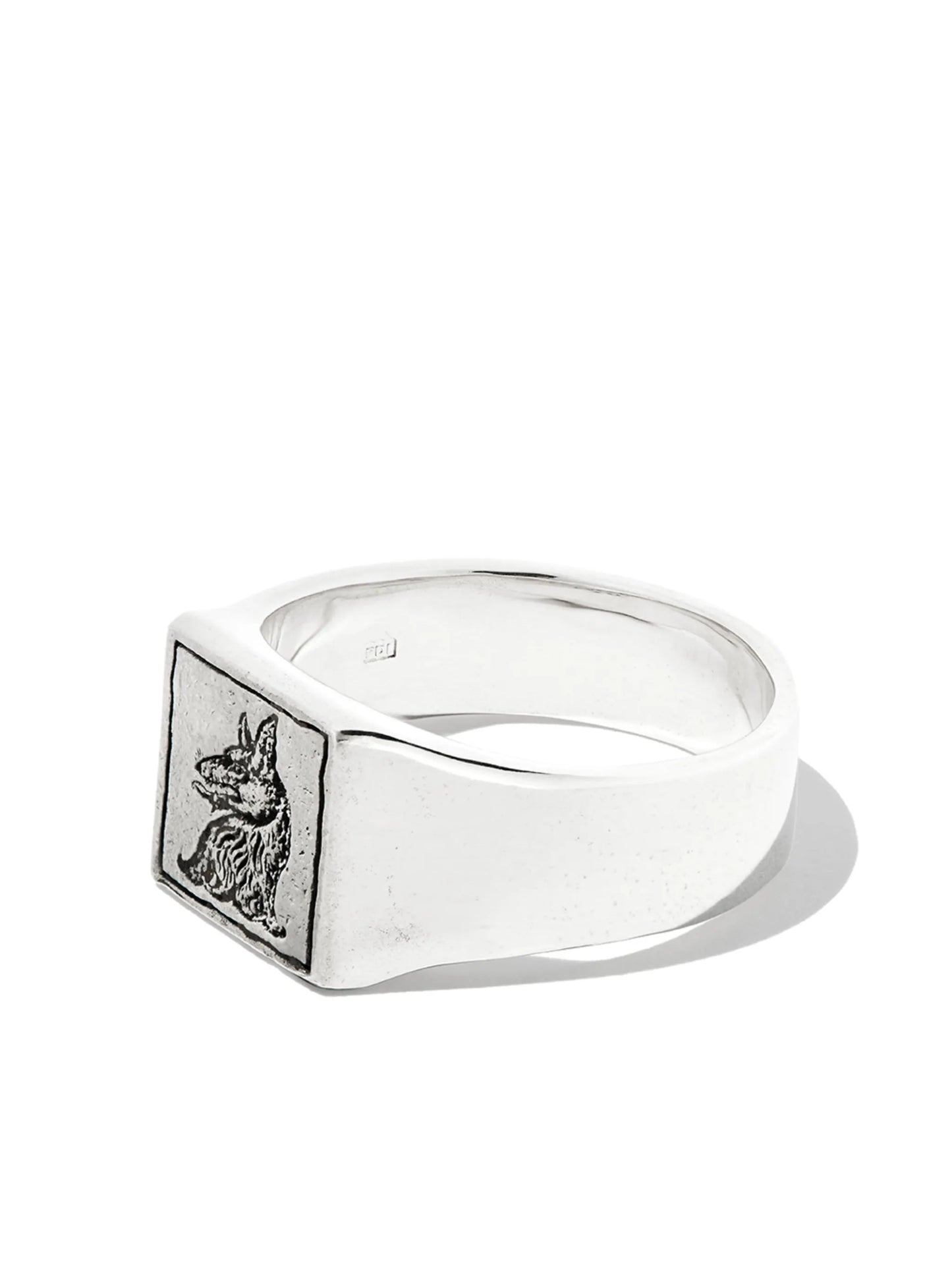 Wolf square signet ring
