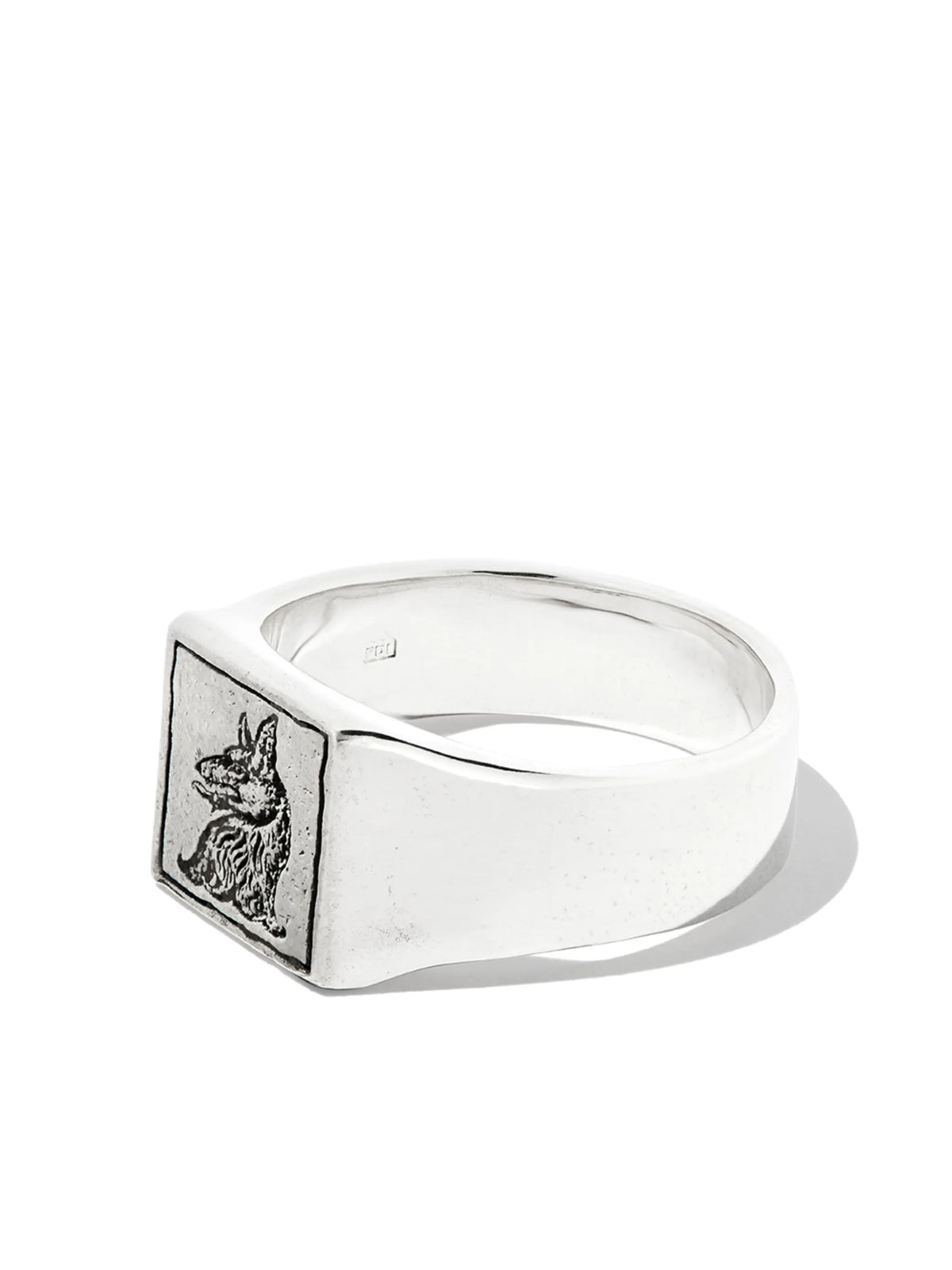 Wolf square signet ring