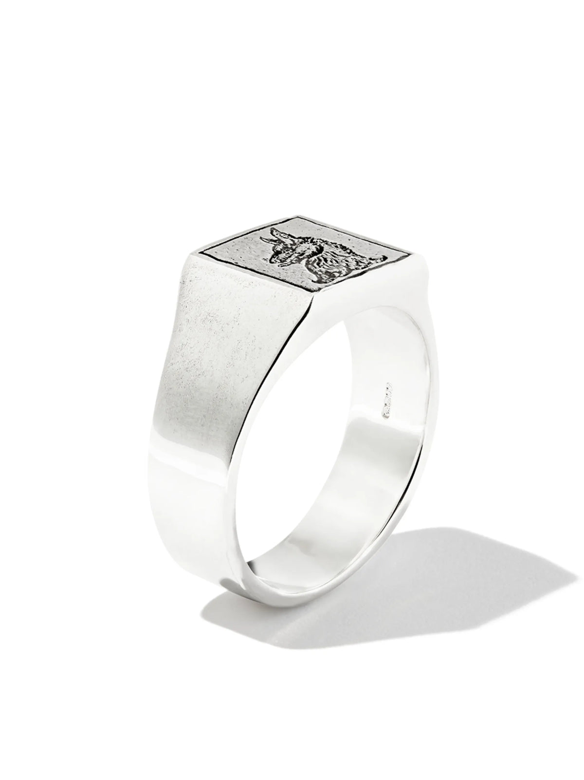 Wolf square signet ring