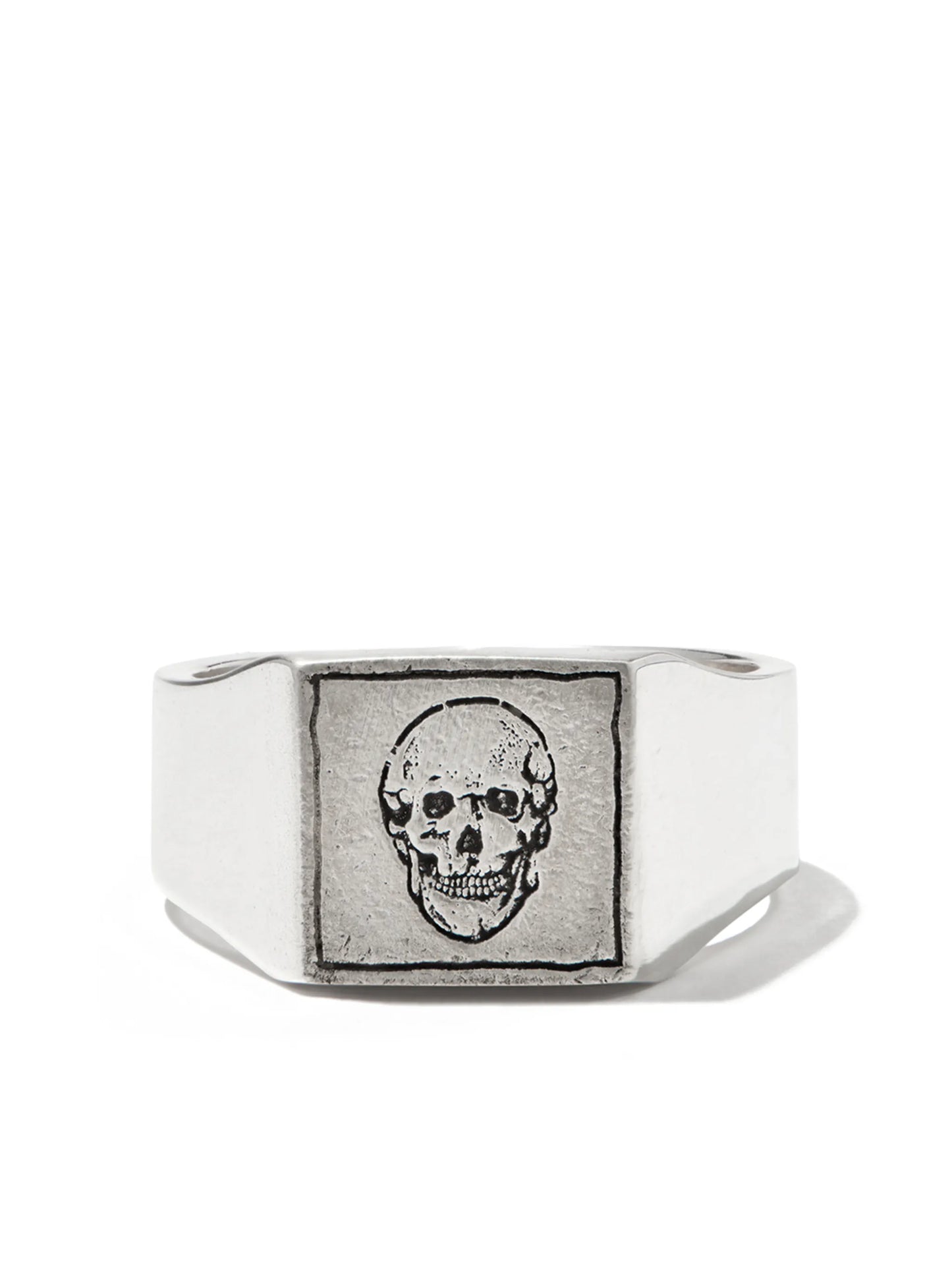Skull square signet ring