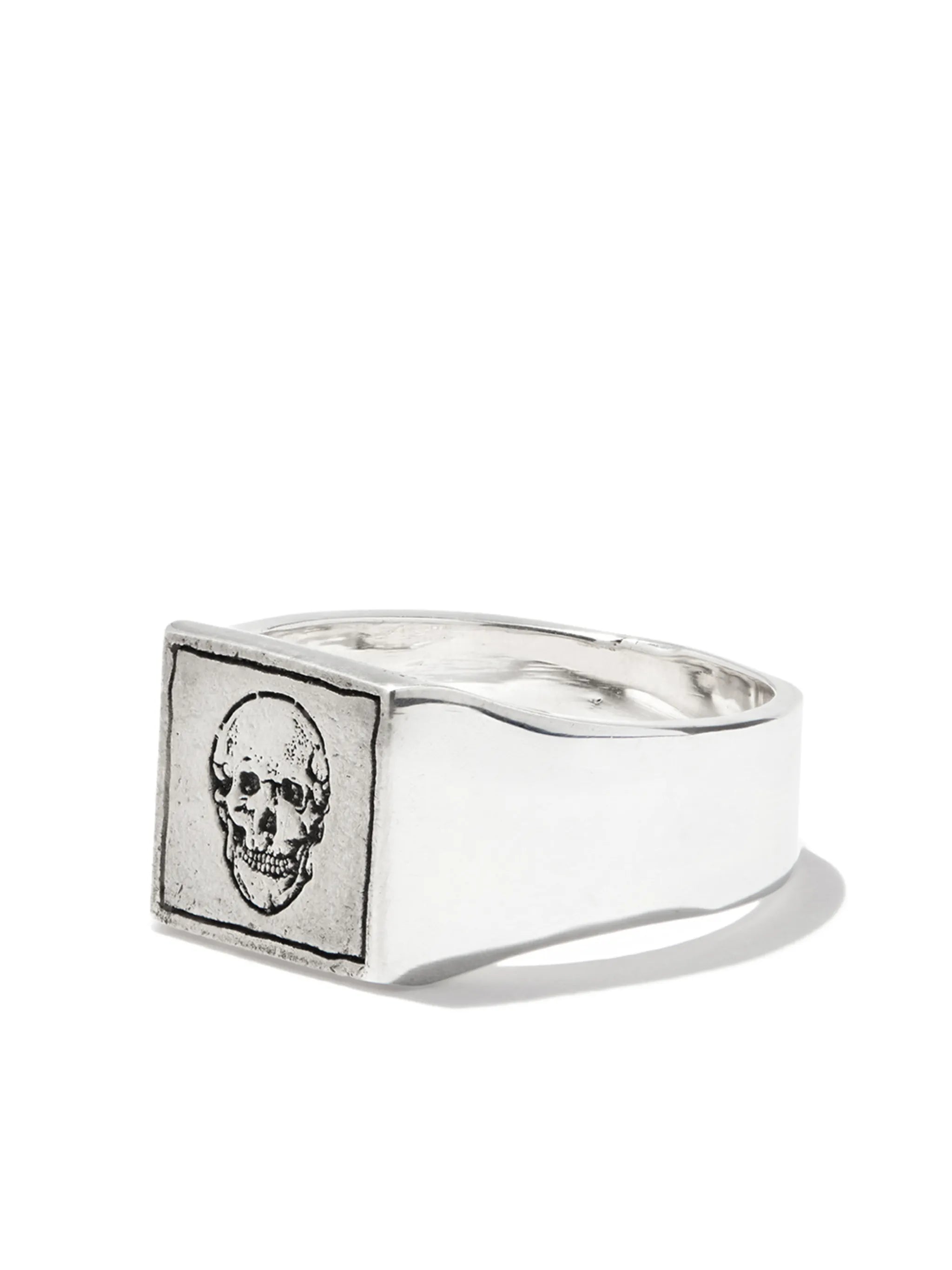 Skull square signet ring