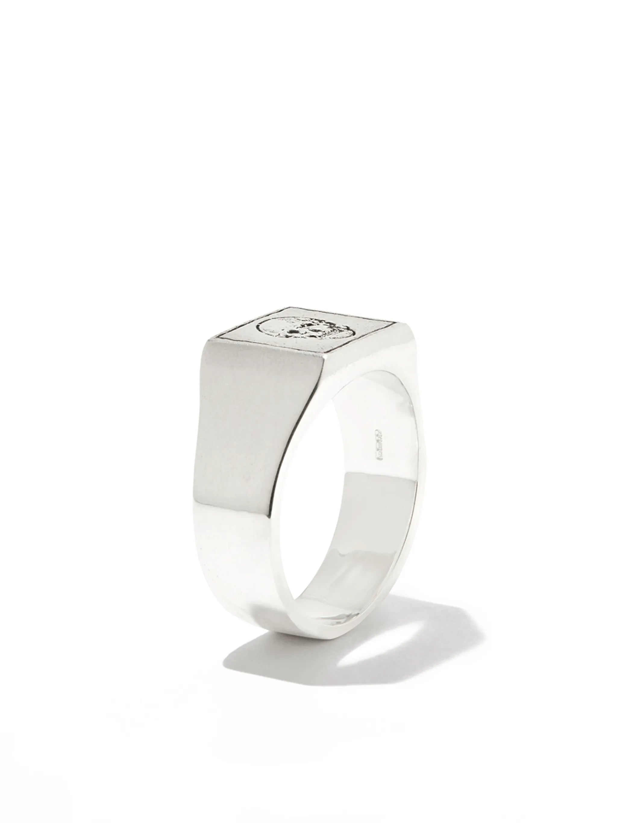Skull square signet ring