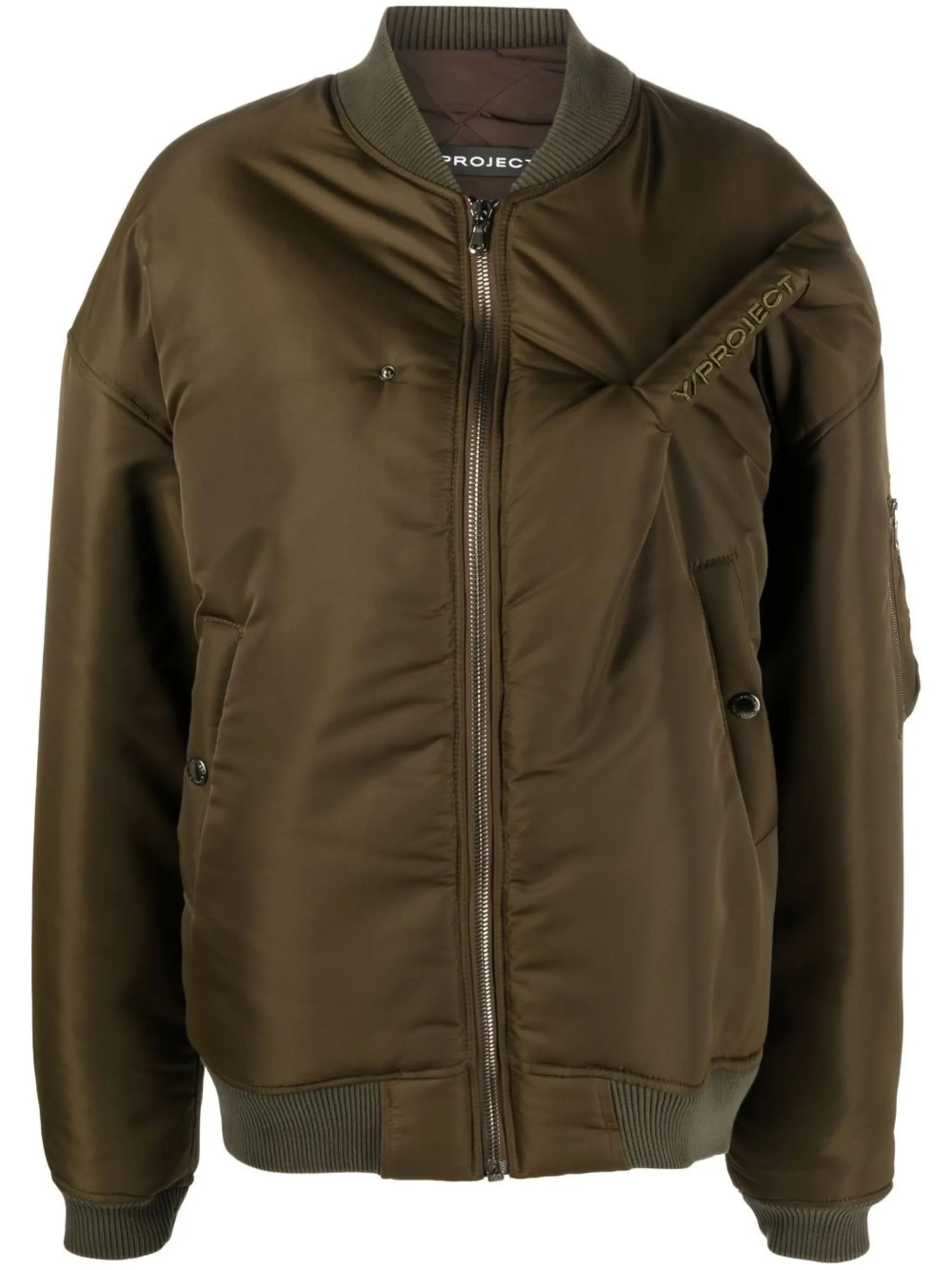 pinched logo bomber jacket