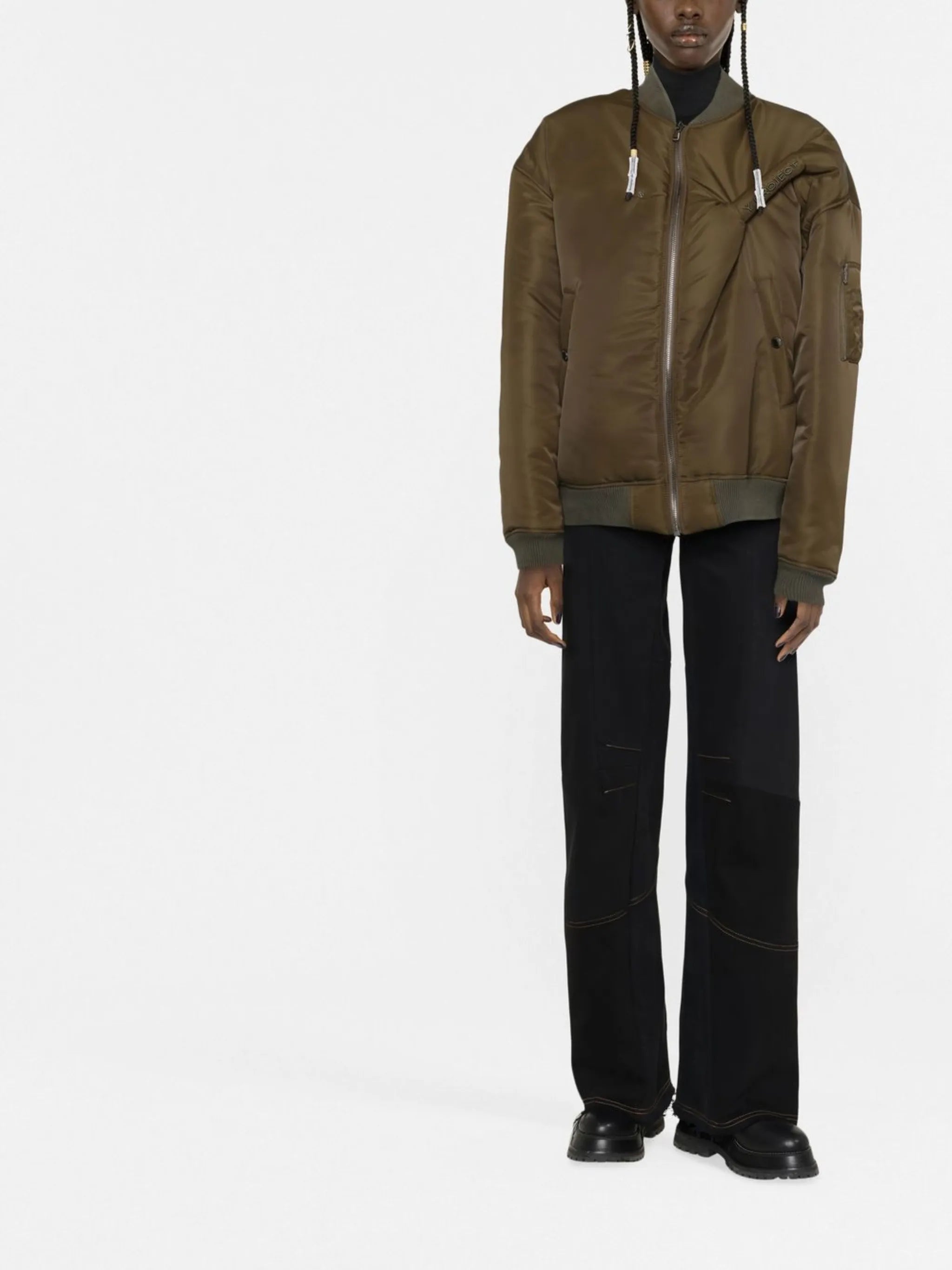 pinched logo bomber jacket