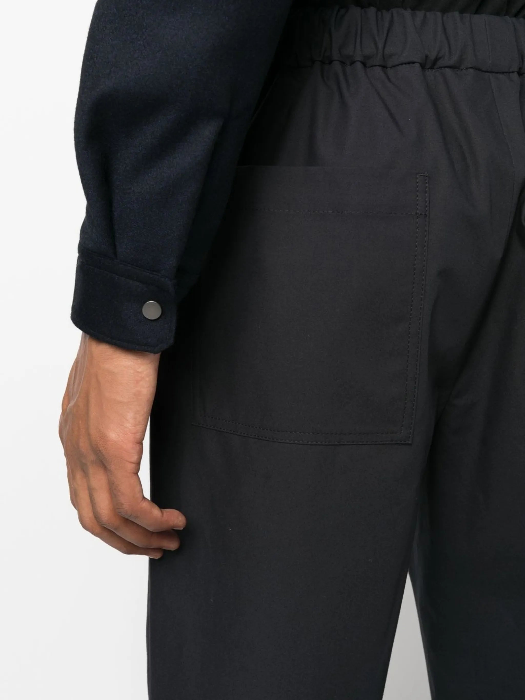 elasticated straight-leg trousers