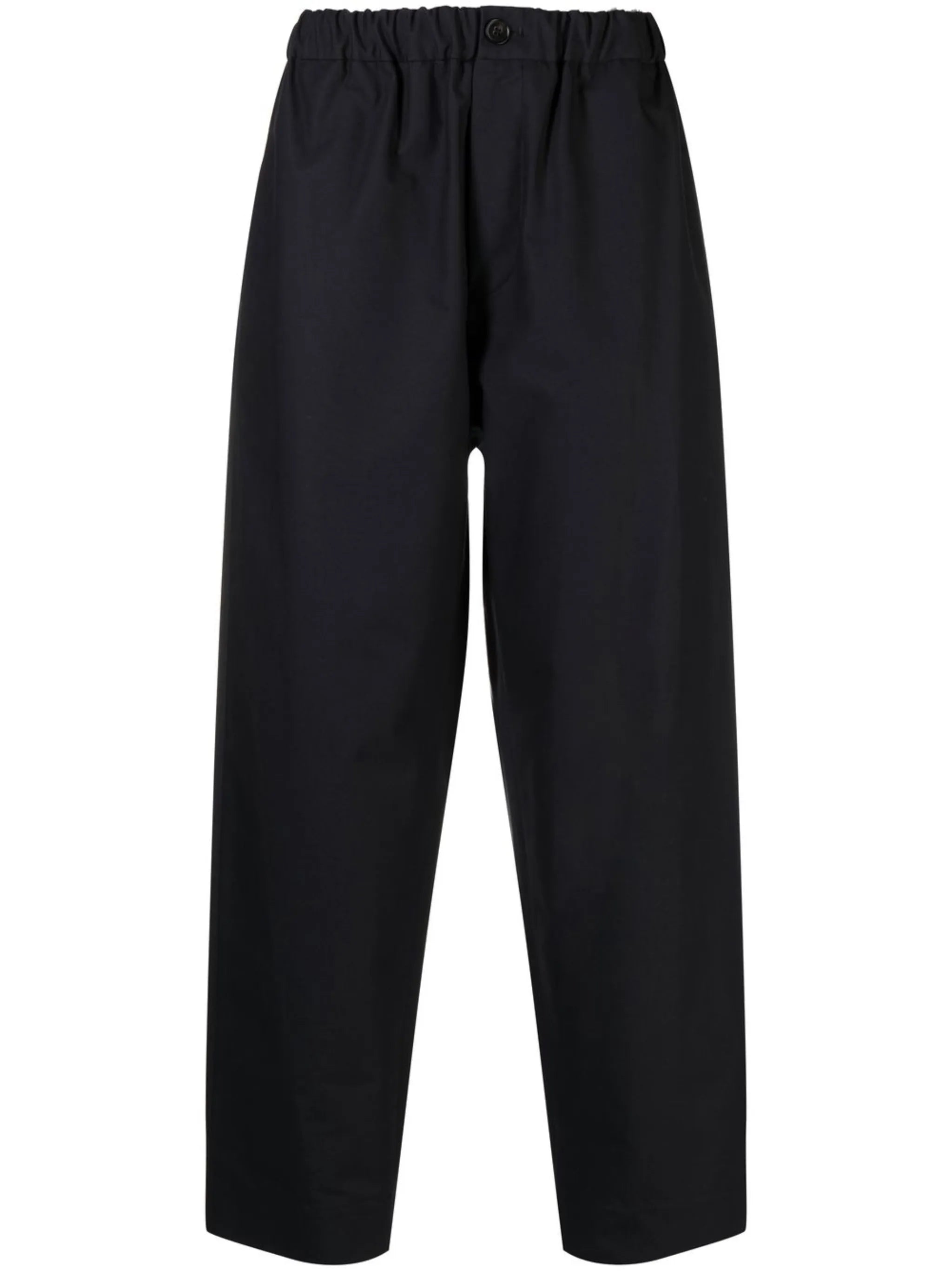 elasticated straight-leg trousers