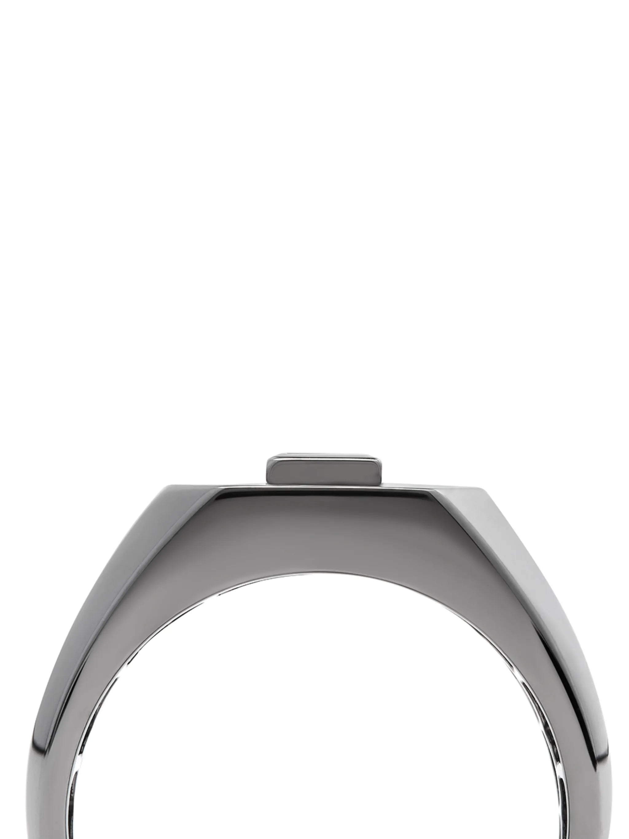 18kt black gold diamond signet ring
