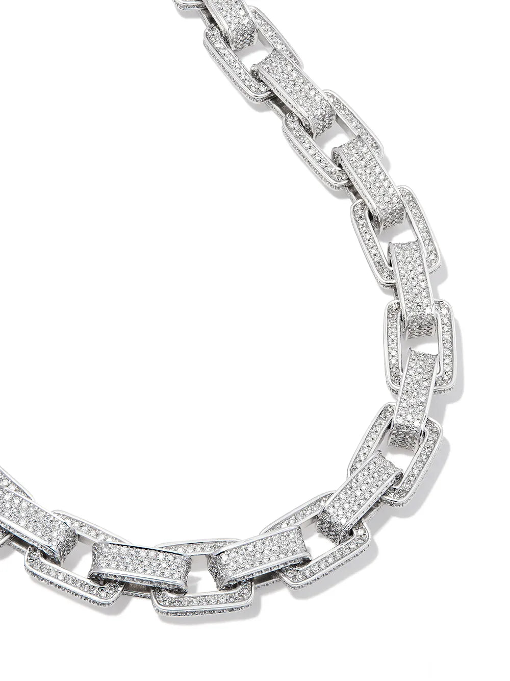 18K white gold chain-link diamond bracelet