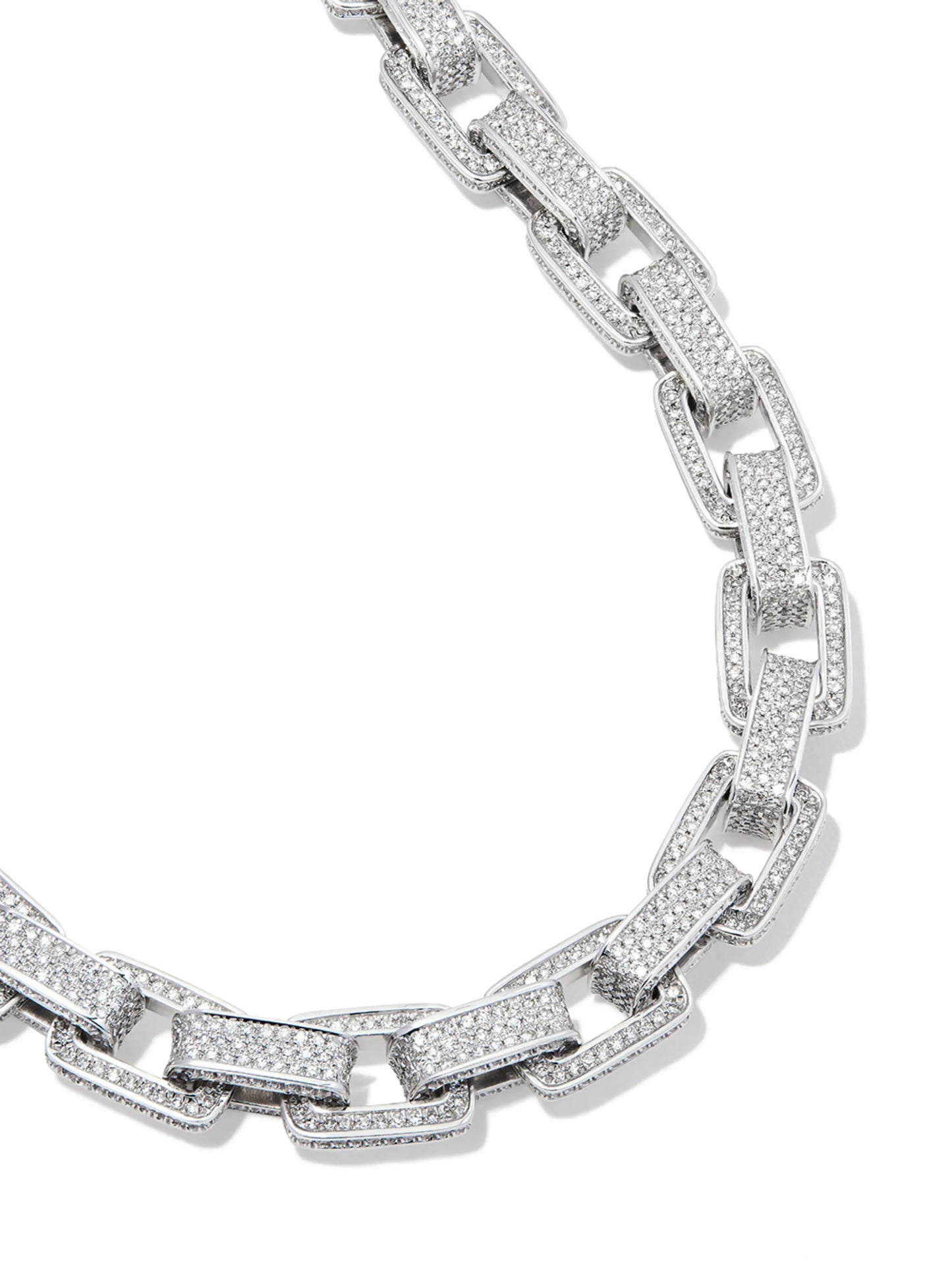18K white gold chain-link diamond bracelet