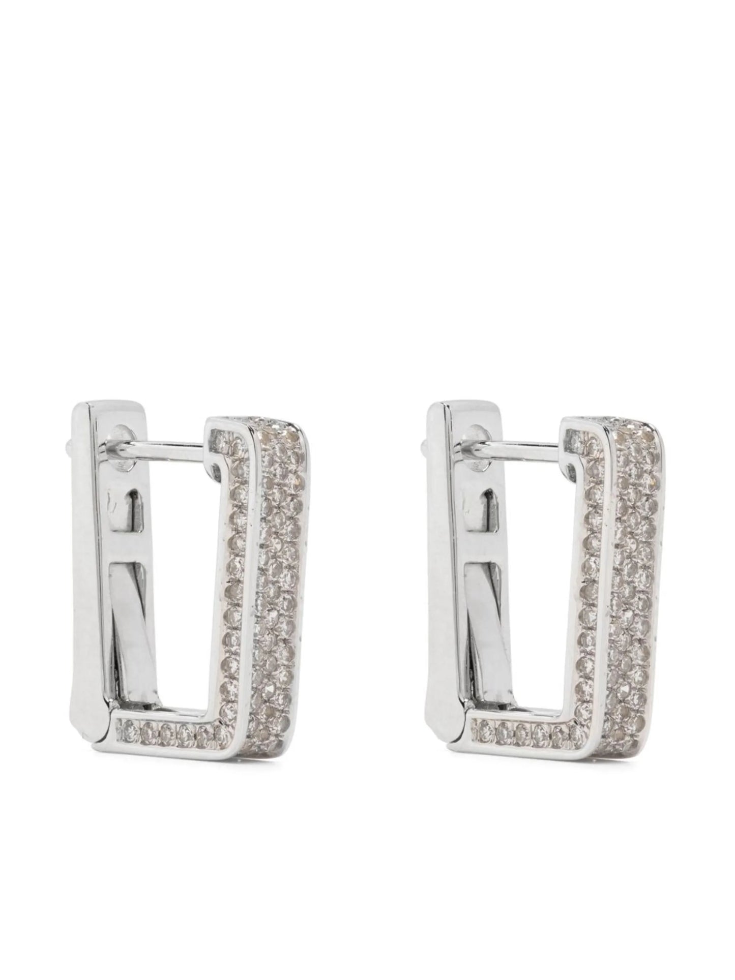 18kt White Gold Deco pavé diamods earrings