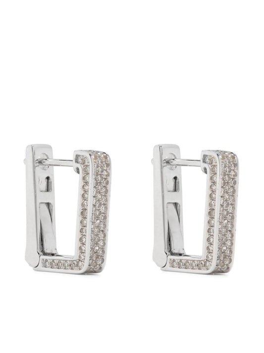 18kt White Gold Deco pavé diamods earrings
