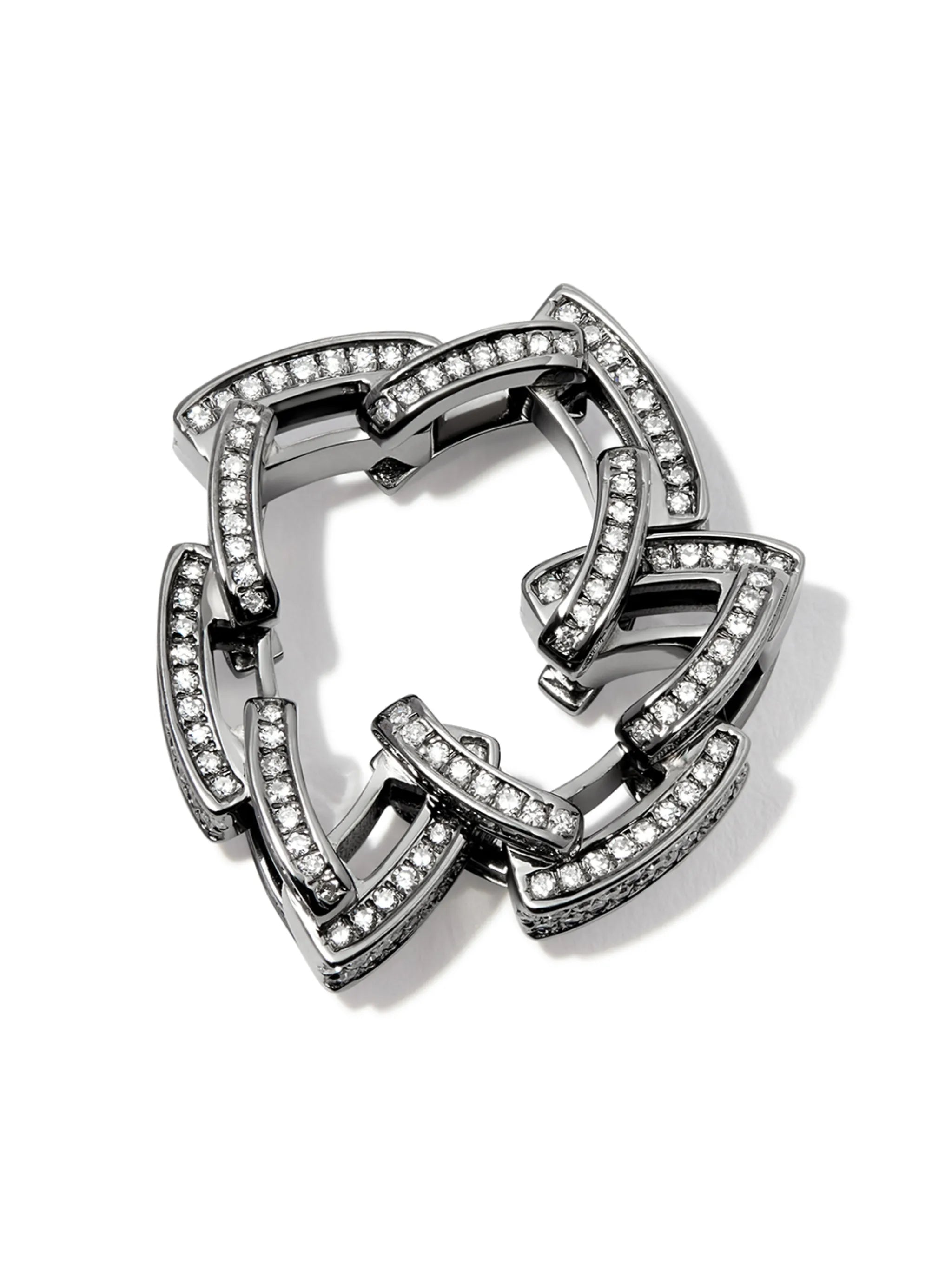 18kt black gold diamond chain-link ring