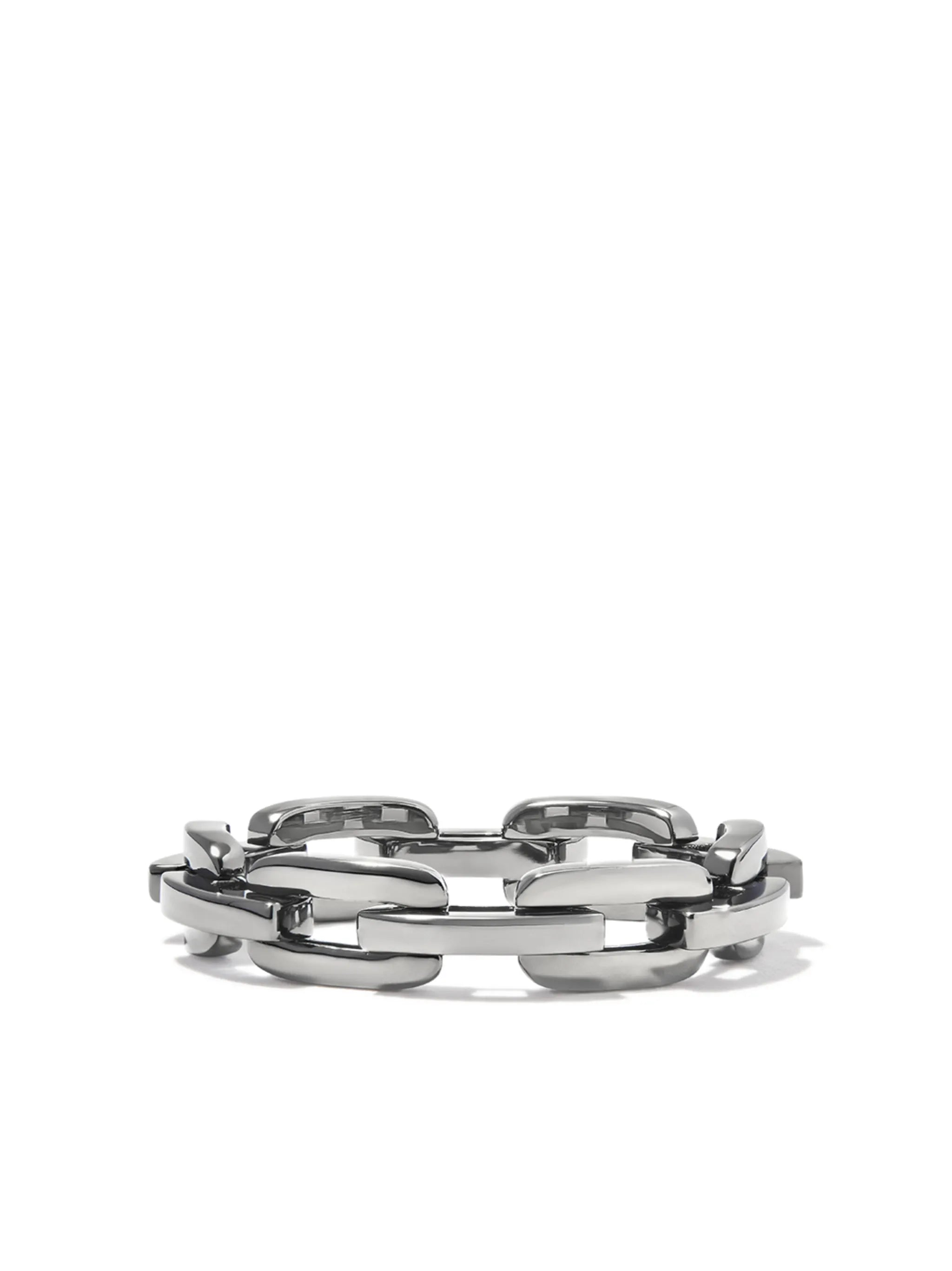 18K black gold mini deco chain-link ring