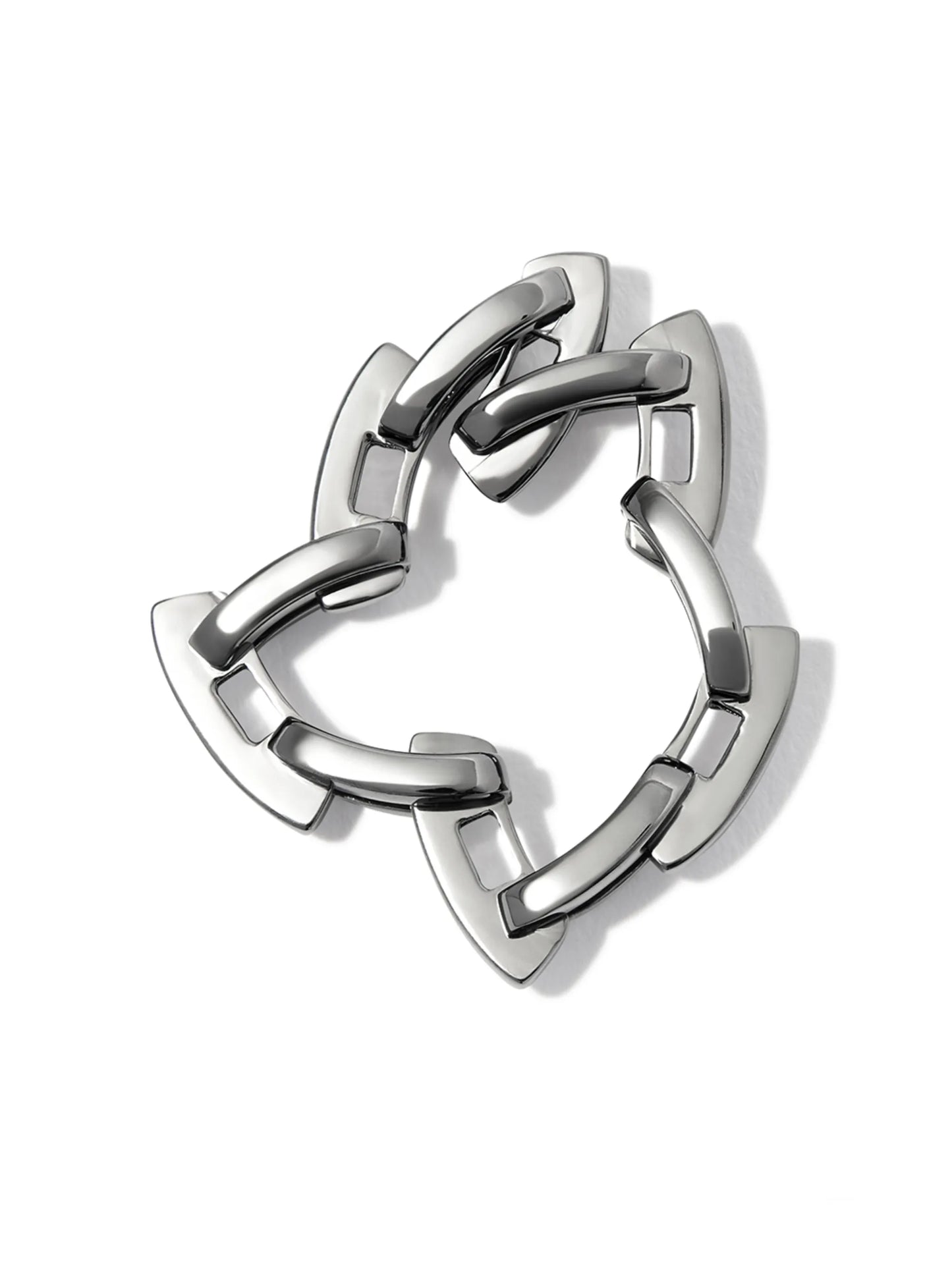 18K black gold mini deco chain-link ring