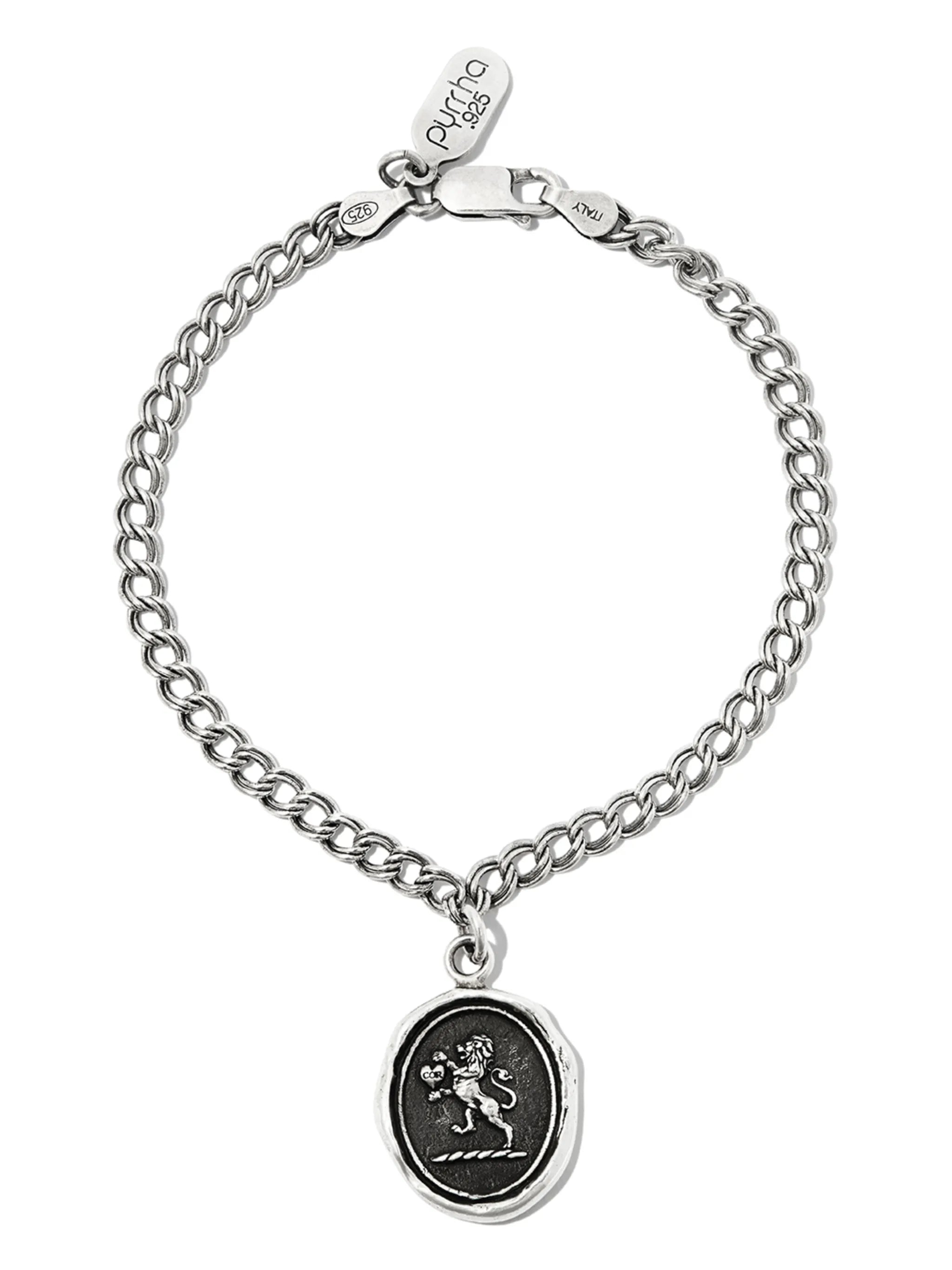 Lionhearted chain pendant bracelet