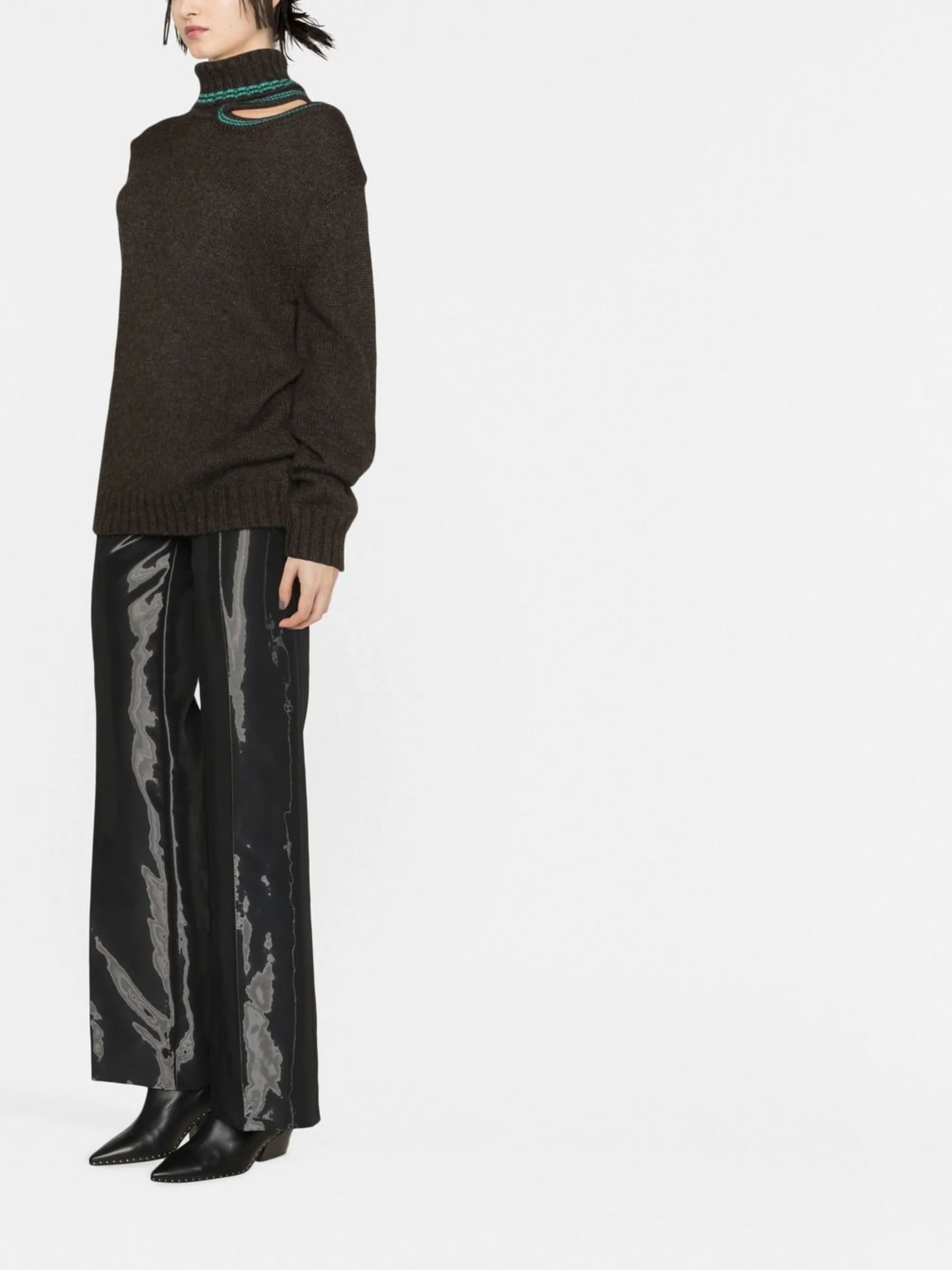 double-neck knitted jumper